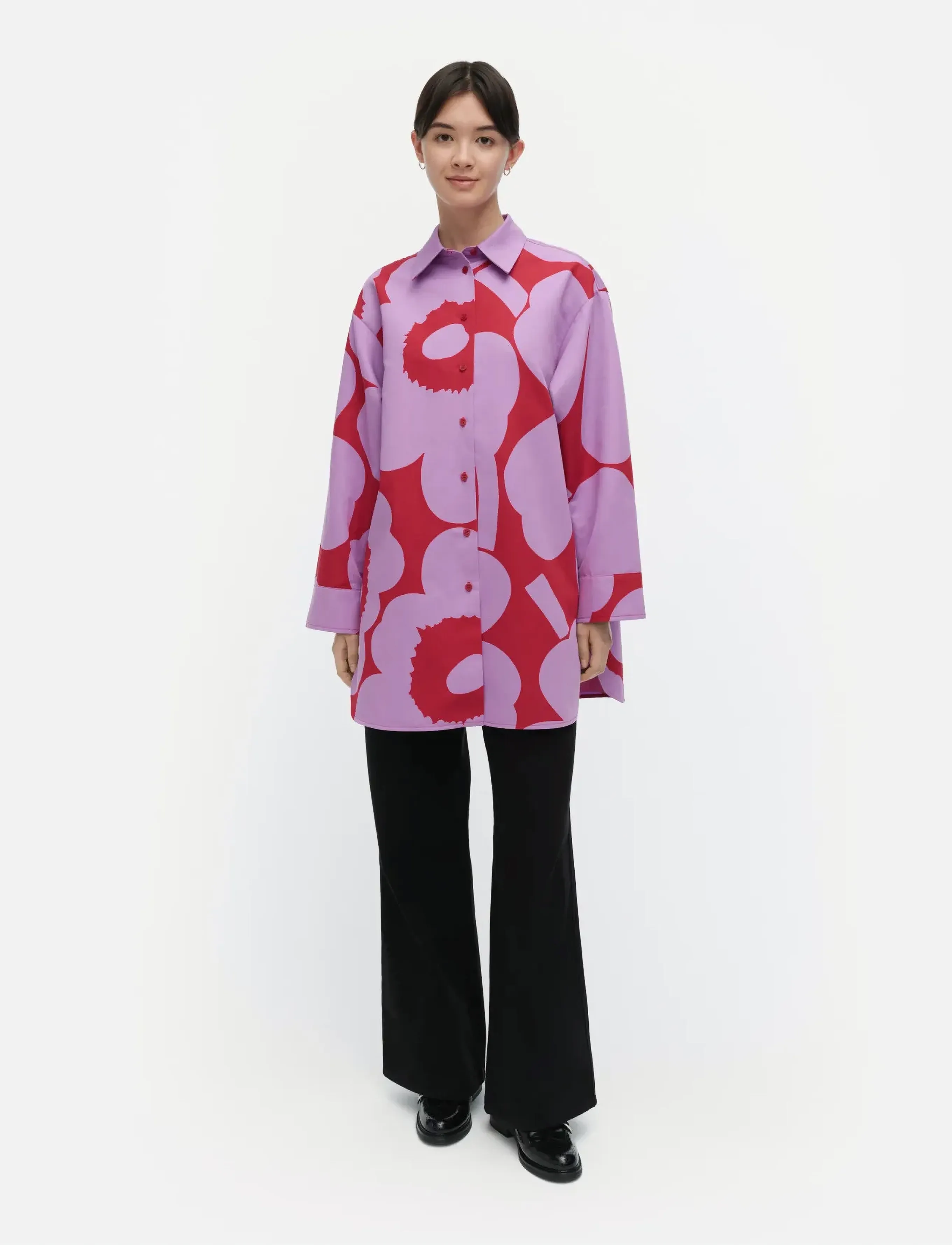 Marimekko Heitto Unikko, 40, Pink, Skjorter > Langærmede, Dame