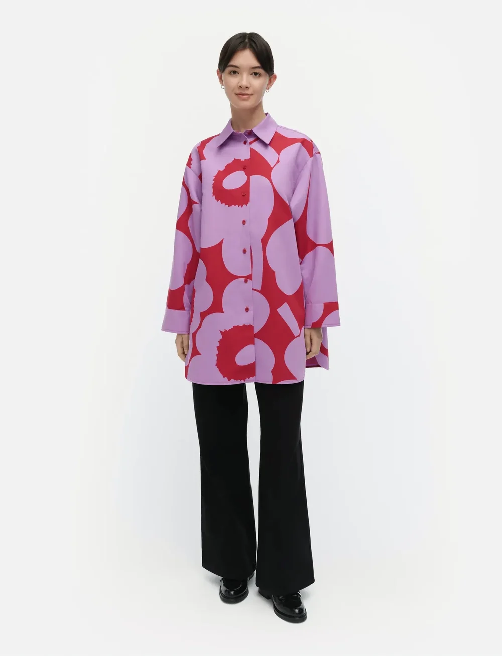 Marimekko - HEITTO UNIKKO - marškiniai ilgomis rankovėmis - purple, red - 0