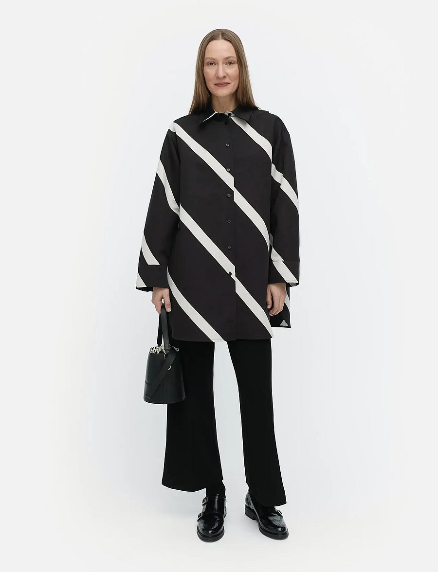 Marimekko - HEITTO BASSO - teksasärgid - black, off white - 0