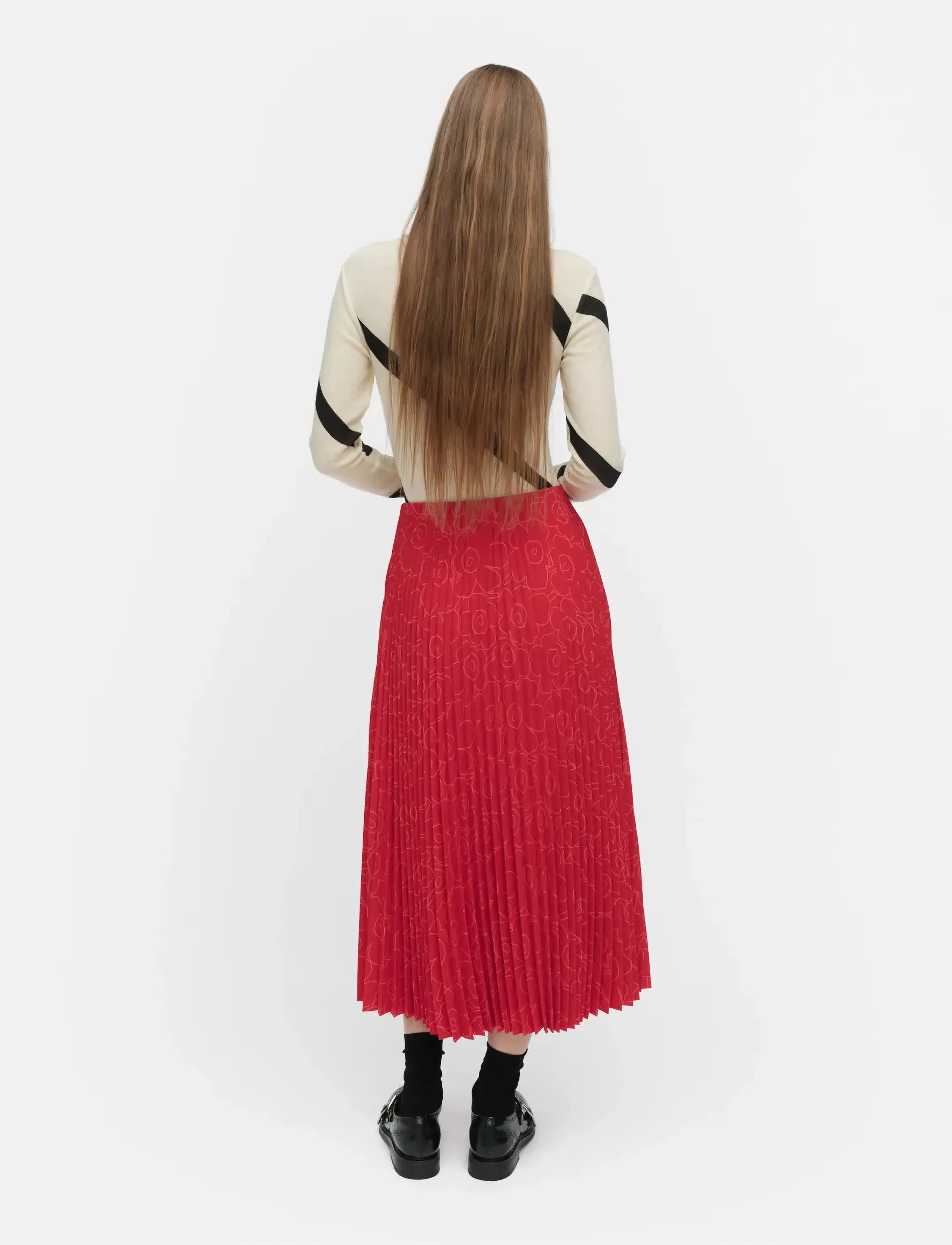 Marimekko - MYY PIIRTO UNIKKO - plíseruð pils - red, bright red - 3