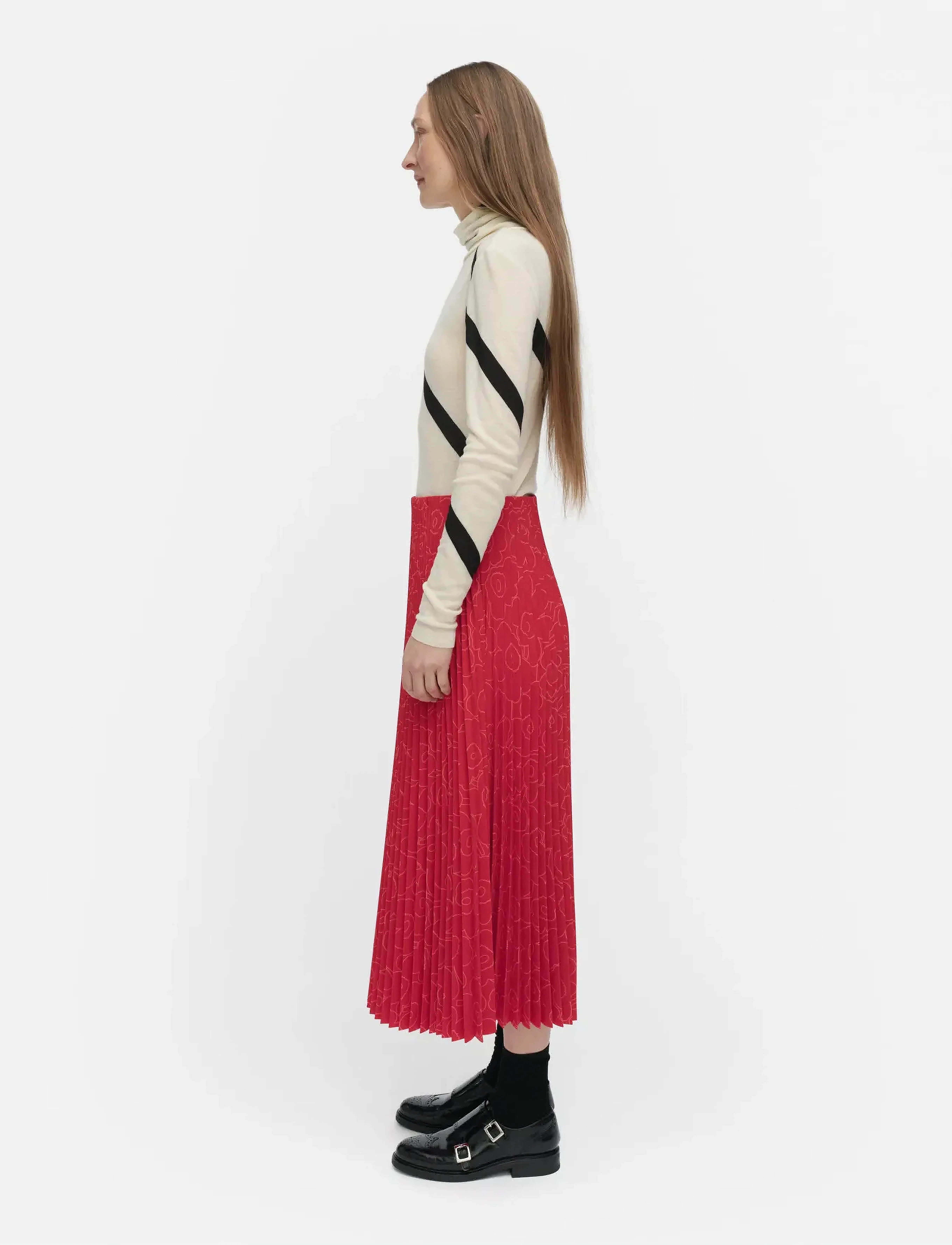 Marimekko - MYY PIIRTO UNIKKO - plíseruð pils - red, bright red - 4