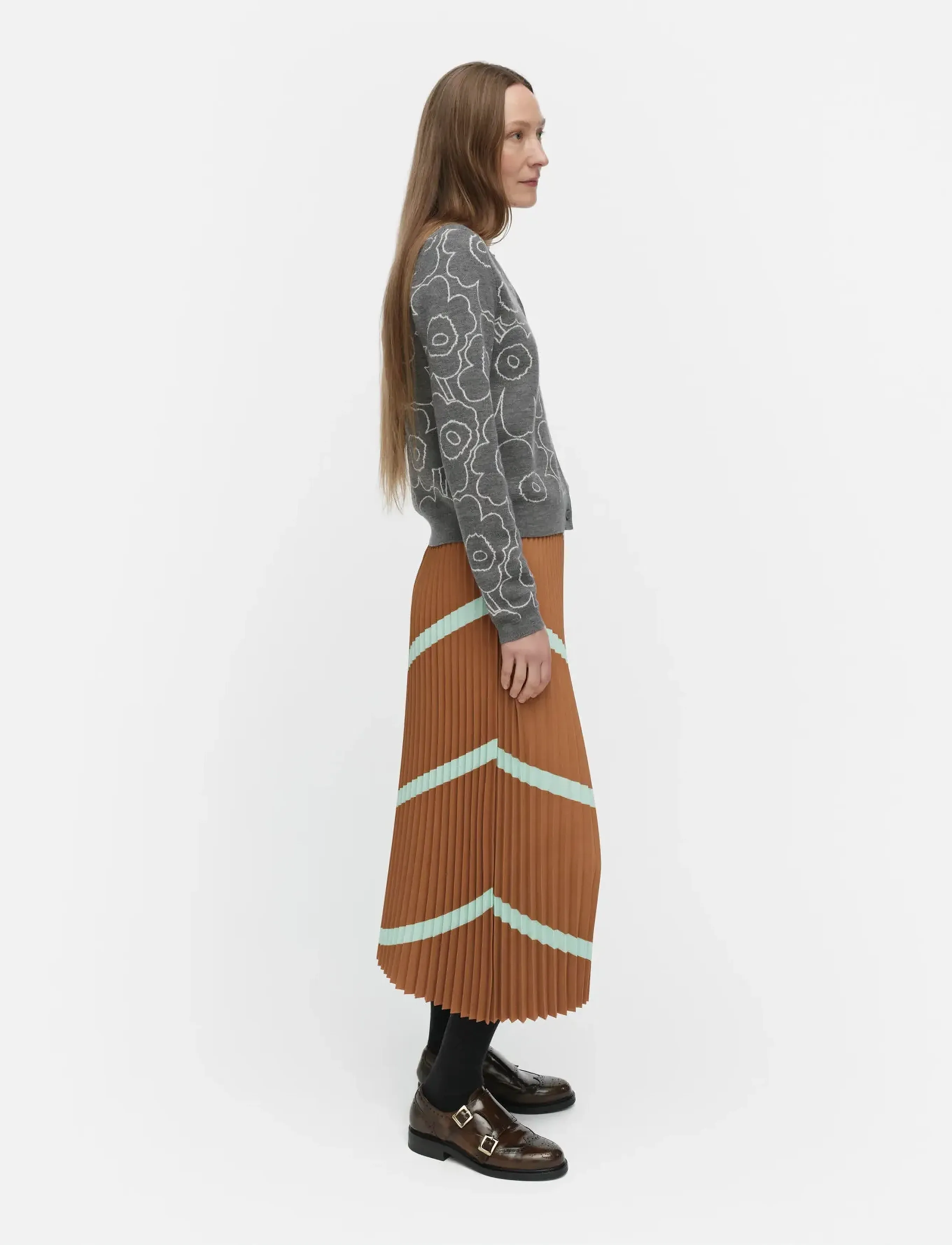 Marimekko - PIIRU BASSO - midi nederdele - light brown, turquoise - 4
