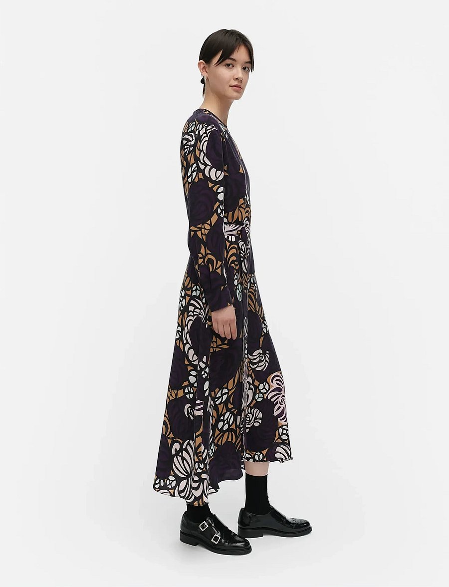 Marimekko - COMBU TORSTAI - robes midi - violet, light brown, l. pink - 4