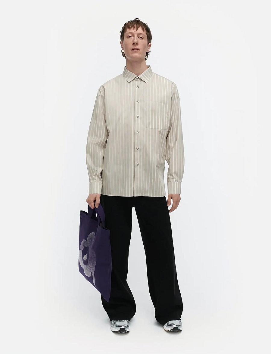 Marimekko - JOKAPOIKA 2017 - denim shirts - light grey, beige, white - 0