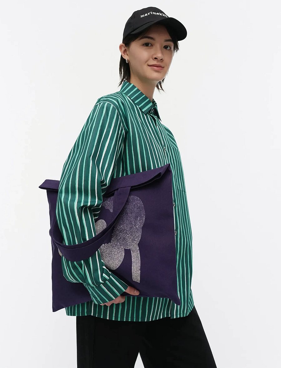 Marimekko - VANKKA UNIKKO PLACEMENT - tote-stiilis kotid - violet, off white - 0