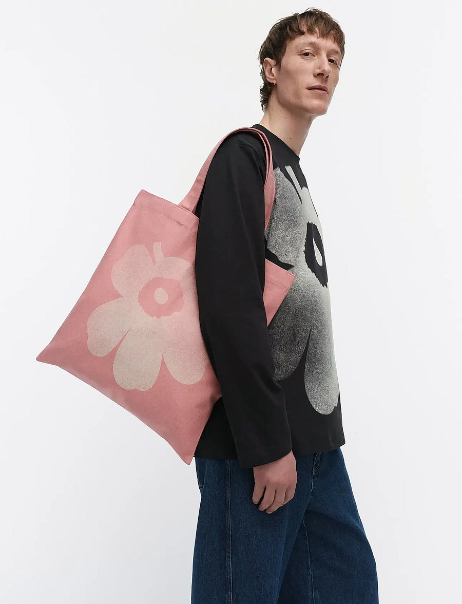 Marimekko - VANKKA UNIKKO PLACEMENT - tote-stiilis kotid - pink, off white - 0