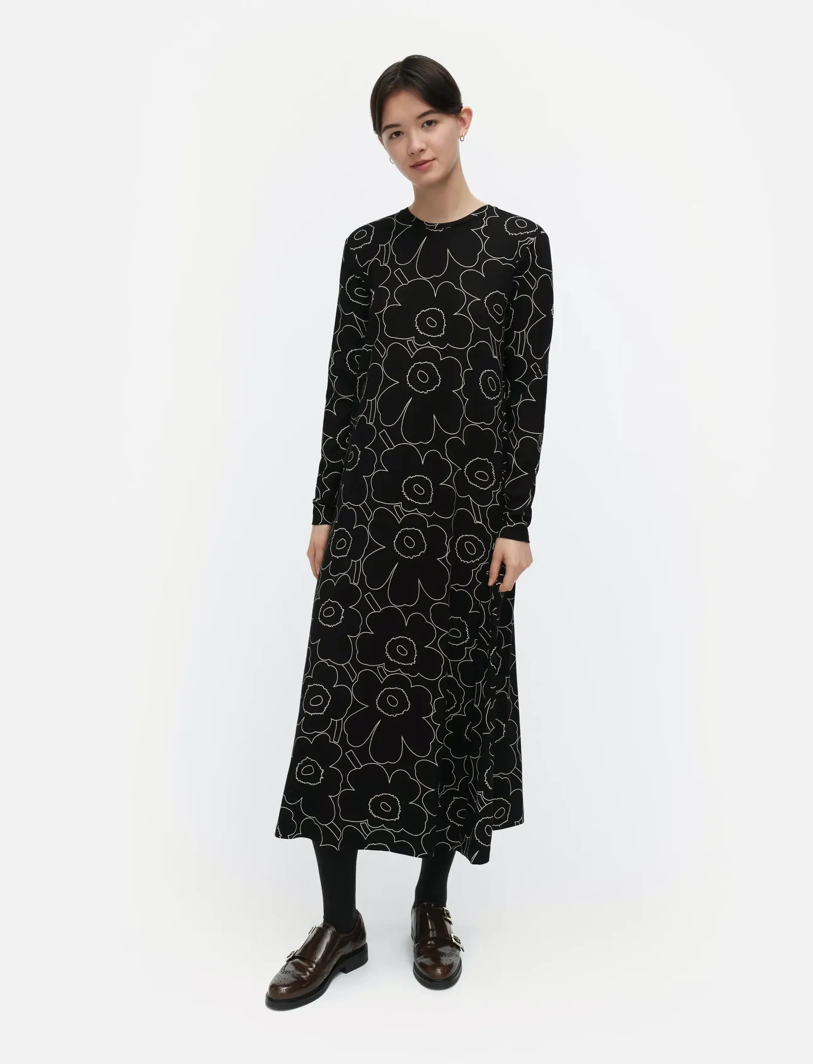 Marimekko KOLMIN PIIRTO UNIKKO - Kjoler - BLACK, OFF WHITE / black