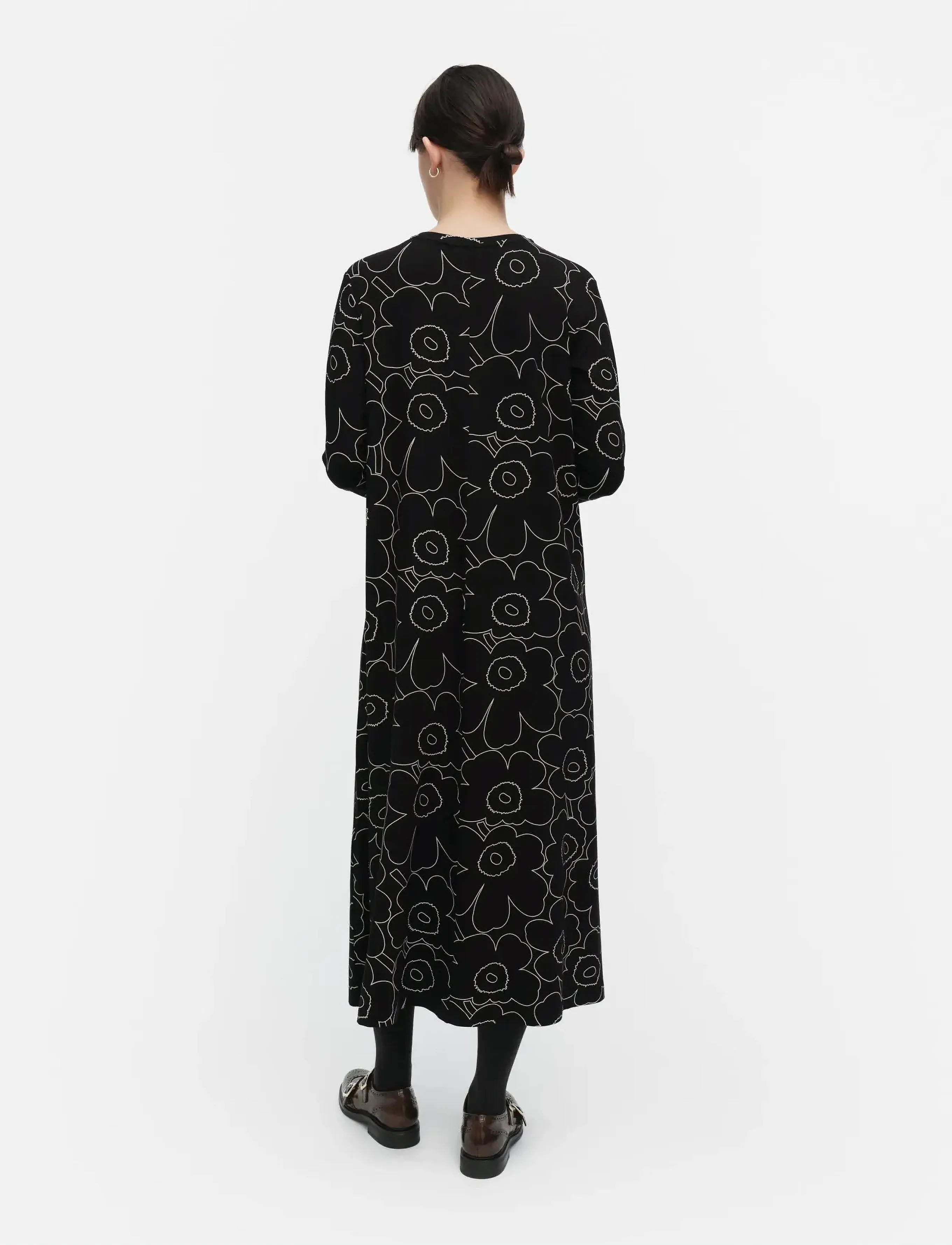 Marimekko - KOLMIN PIIRTO UNIKKO - midiklänningar - black, off white - 3