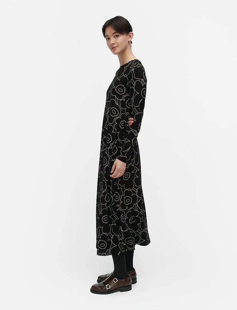 Marimekko - KOLMIN PIIRTO UNIKKO - midiklänningar - black, off white - 4