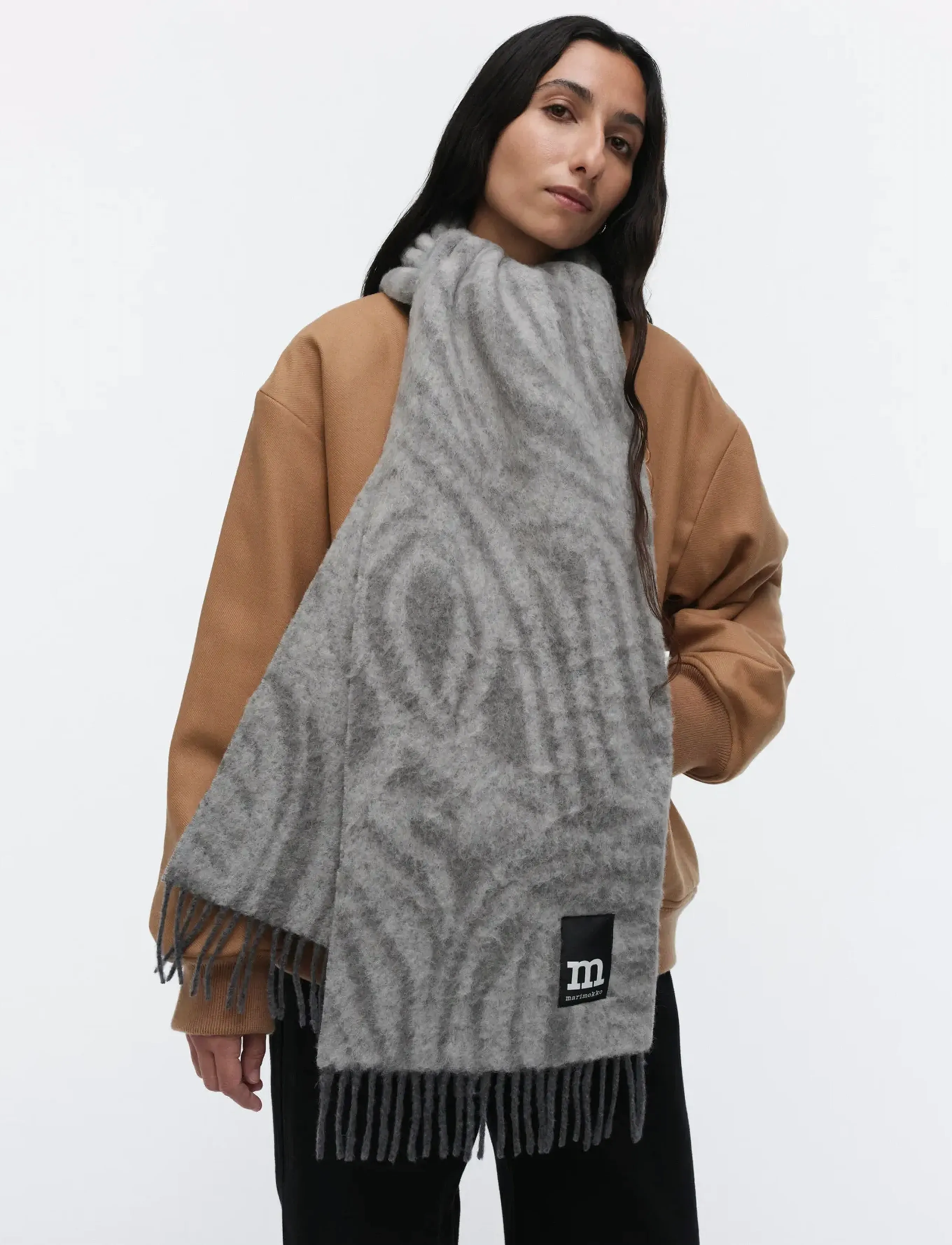 Marimekko Neljännes Jokuraita, One Size, Scarves, Grau - Winter Frauen