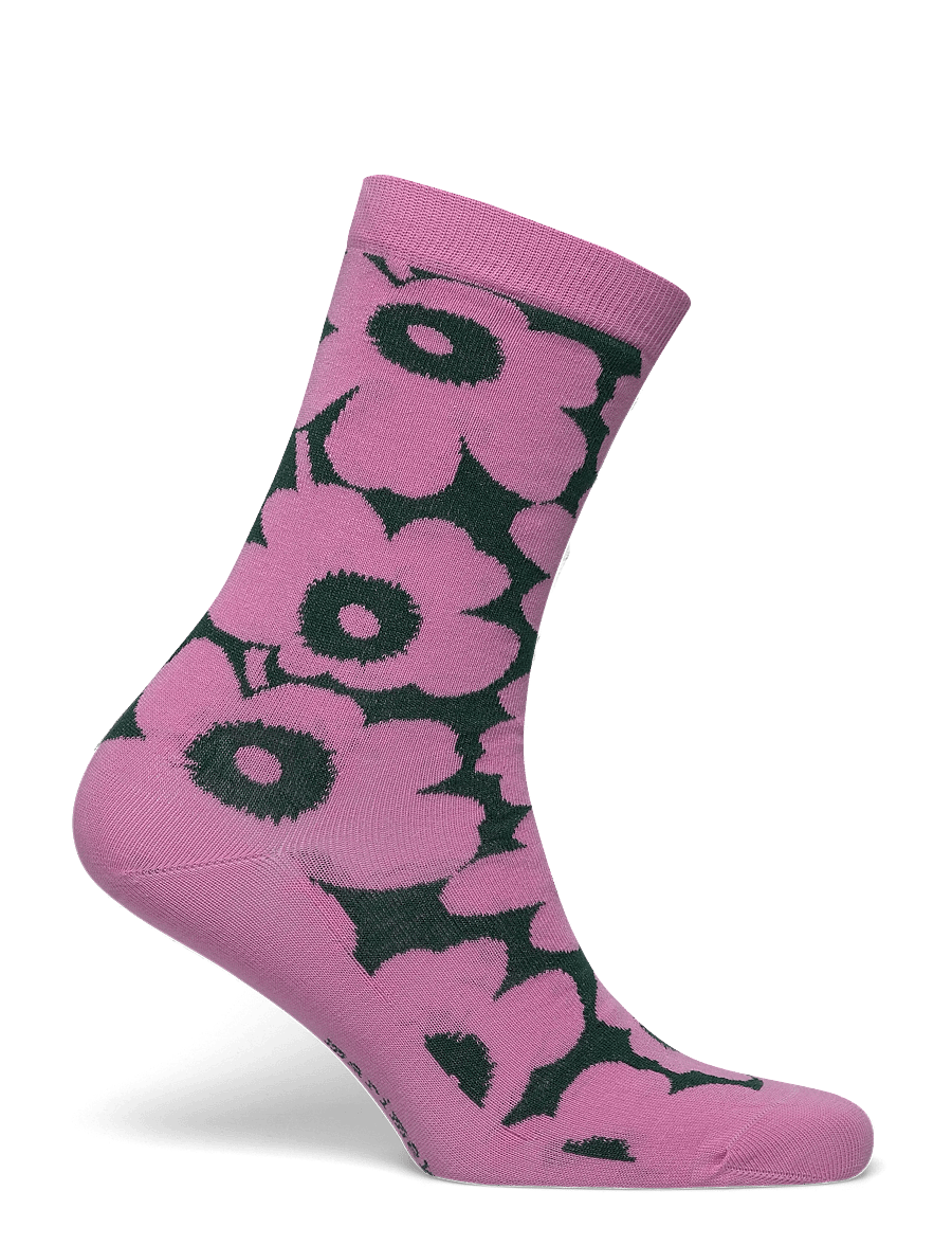Marimekko - LINJAUS UNIKKO - vanliga strumpor - dark green, light pink - 1