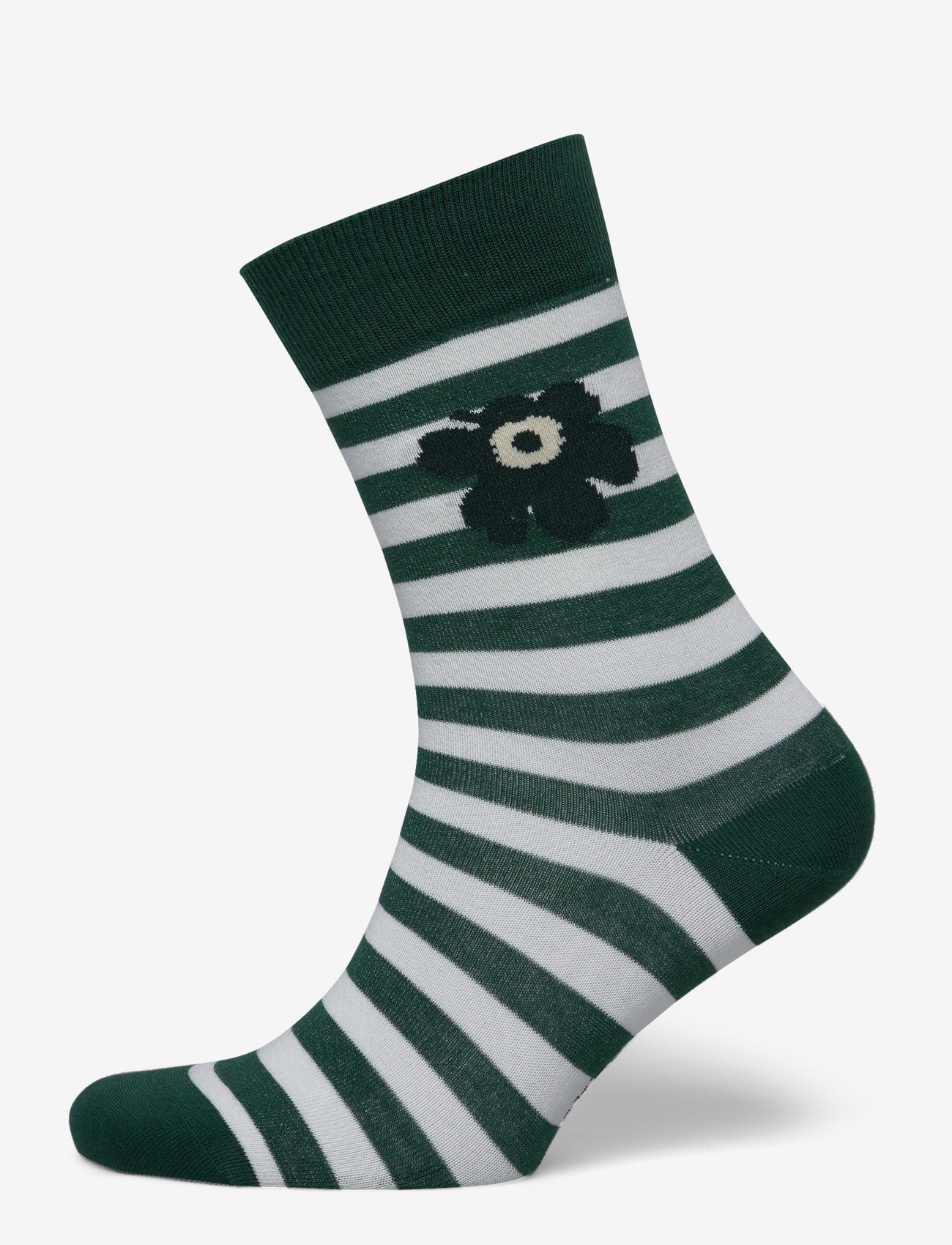Marimekko - KASVAA TASARAITA UNIKKO - regular socks - dark green, off white - 0