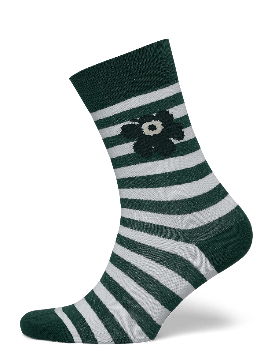 Marimekko - KASVAA TASARAITA UNIKKO - klassikalised sokid - dark green, off white - 0