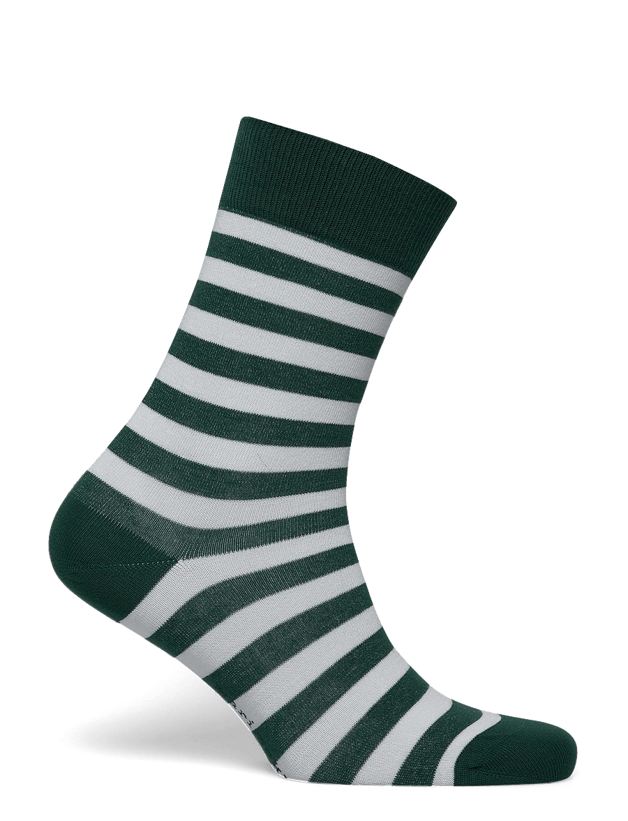 Marimekko - KASVAA TASARAITA UNIKKO - klassikalised sokid - dark green, off white - 1
