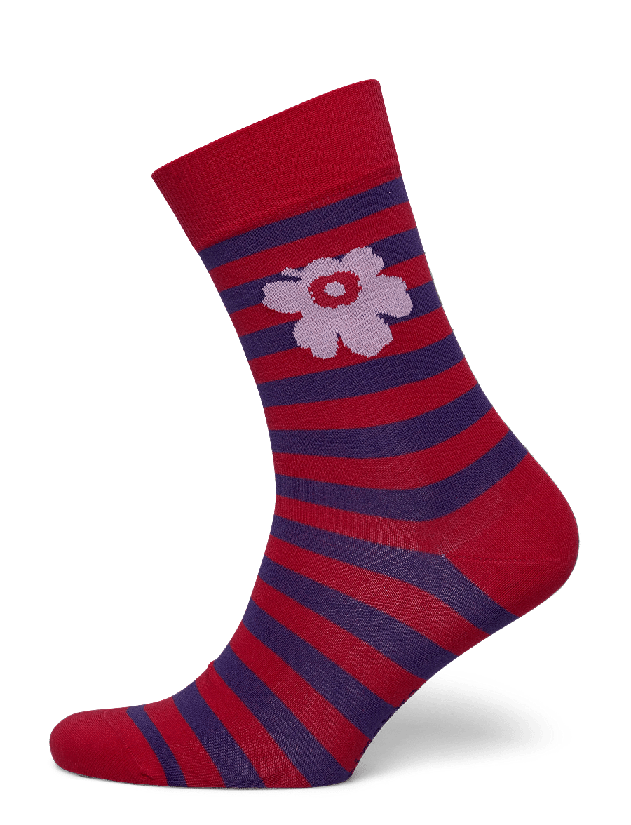 Marimekko - KASVAA TASARAITA UNIKKO - venjulegir sokkar - red, dark blue, white - 0
