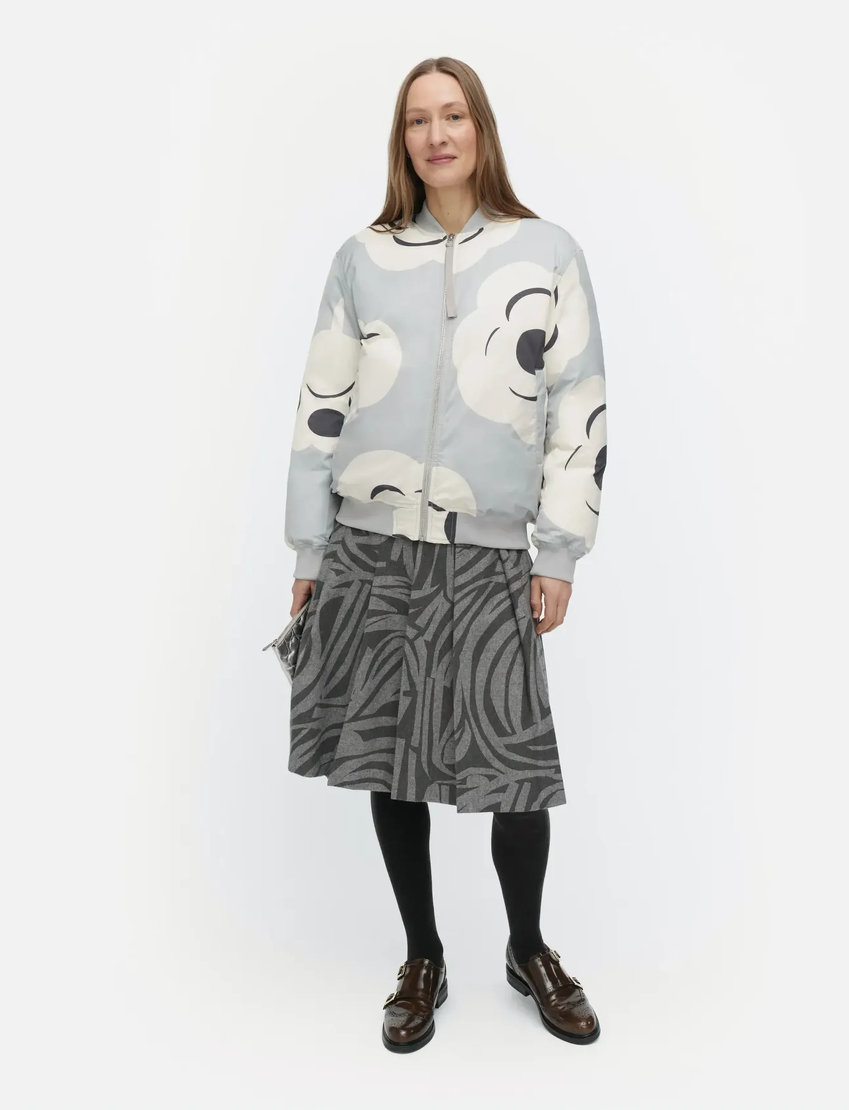 Marimekko Blossa Tumma, Kvinder, Bomberjakke, Grå, Str: XS