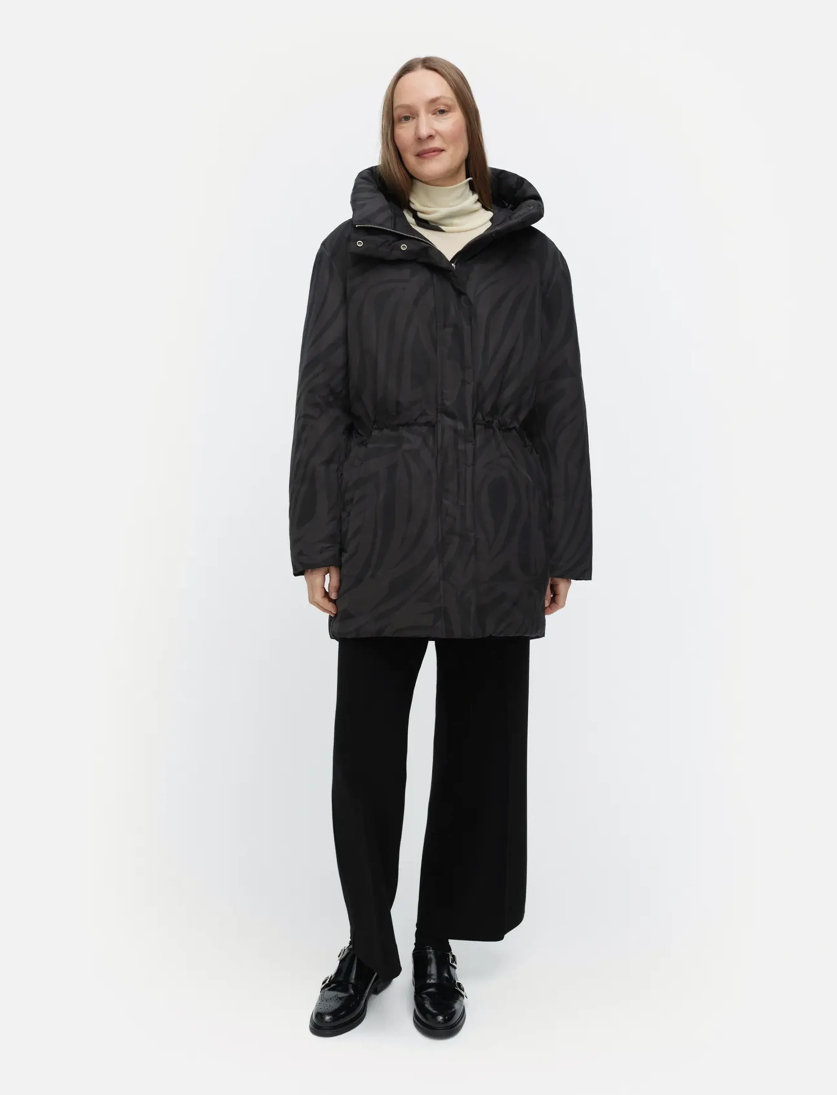 Marimekko Käännös Jokuraita, XL, Black, Jakker > Vatteret Jakke, Dame