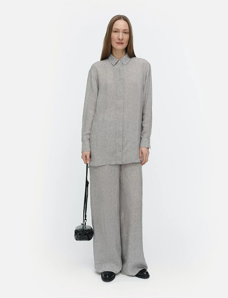Marimekko - OANET PIIRTO UNIKKO - bukser med brede ben - grey, light grey - 0