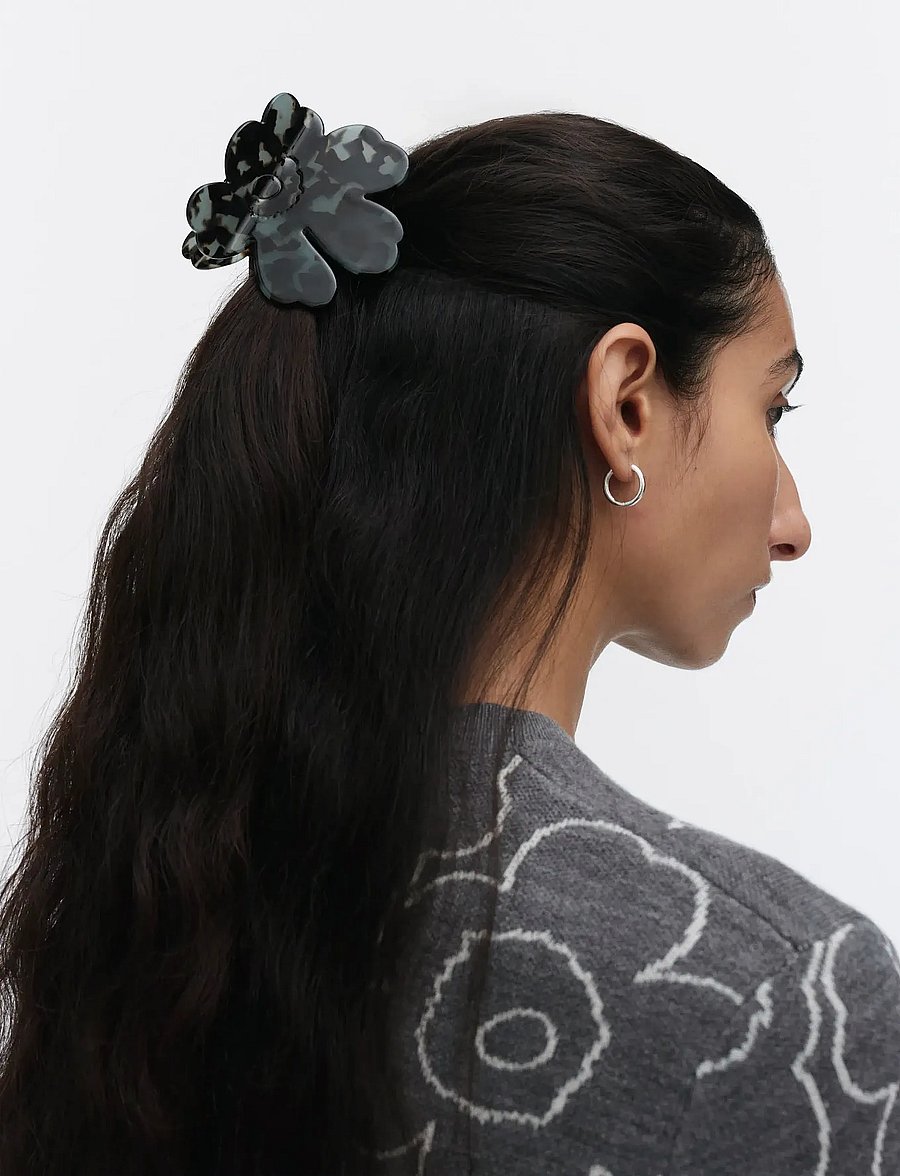Marimekko - UNIKKO HAIR CLIP LARGE - hårklyper - black, grey - 0