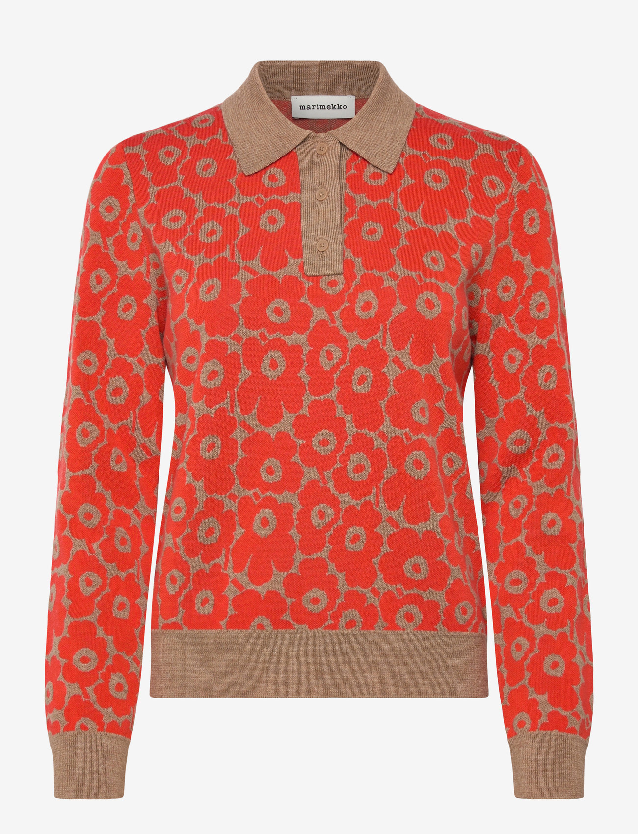 Marimekko - SPORTTI UNIKKO - sweaters - dark orange, beige - 1