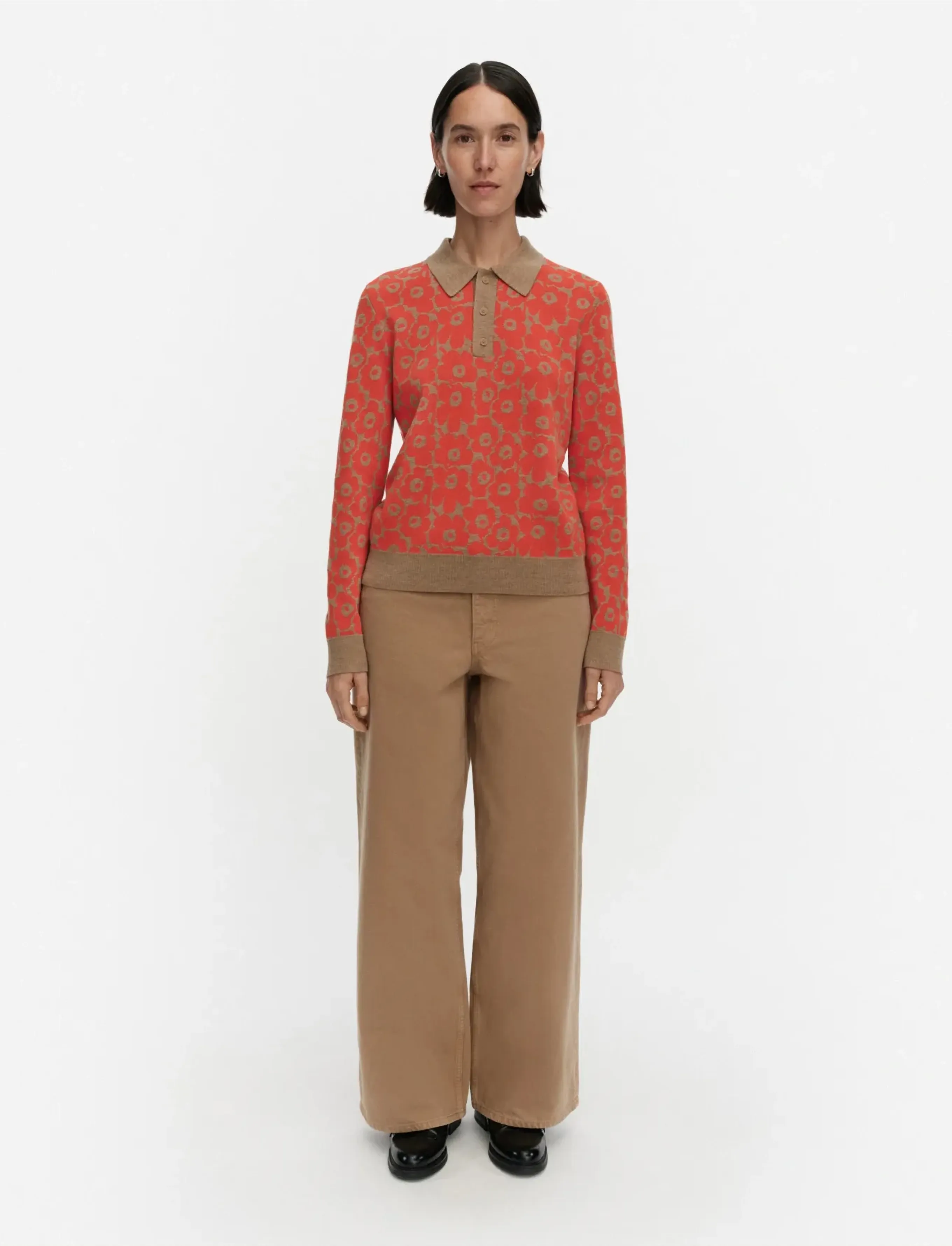 Marimekko Sportti Unikko, S, Red, Strik > Trøjer, Dame