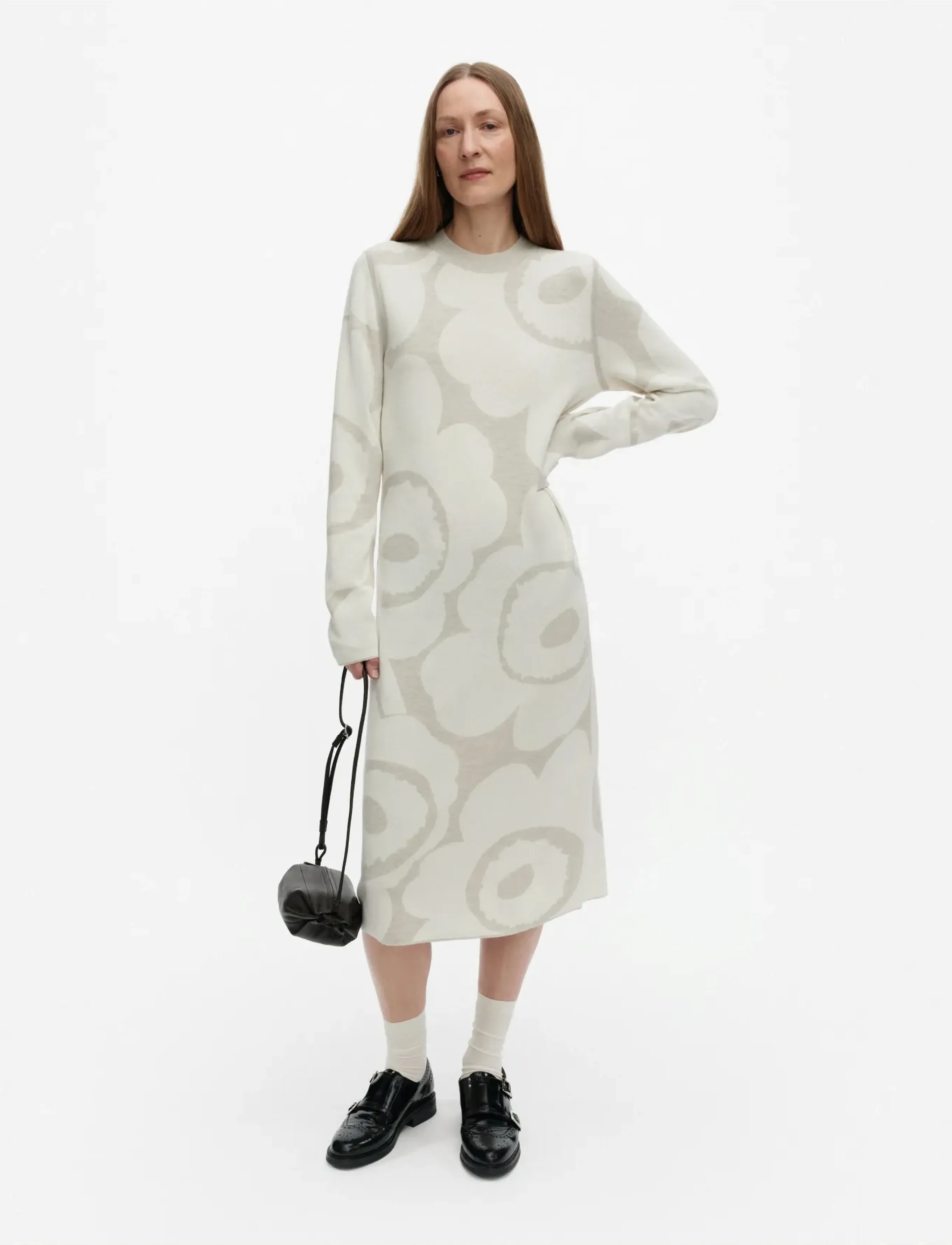 Marimekko Ennallaan Unikko, L, Cream, Kjoler > Strikkede Kjoler, Dame
