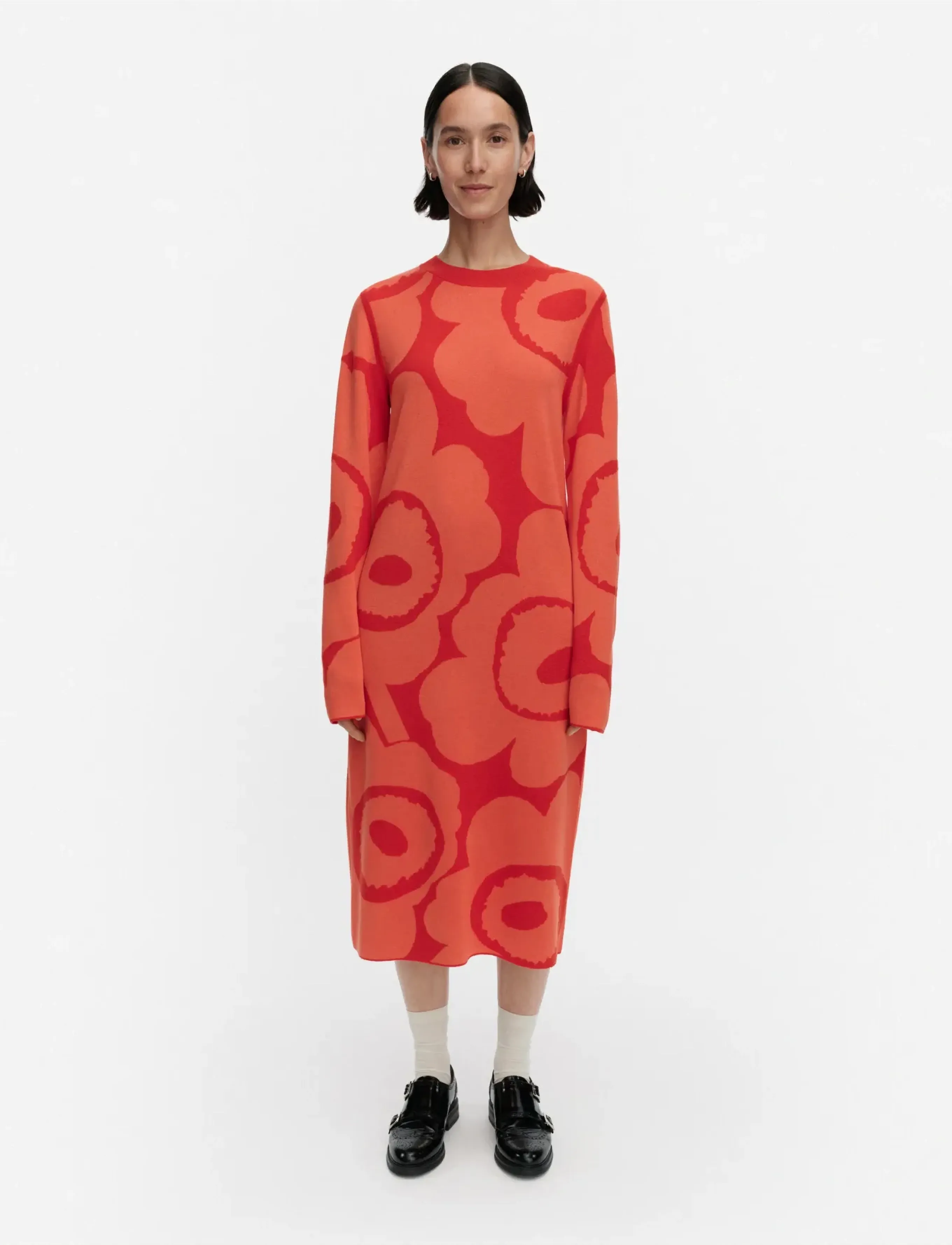 Marimekko Ennallaan Unikko, S, Red, Kjoler > Strikkede Kjoler, Dame