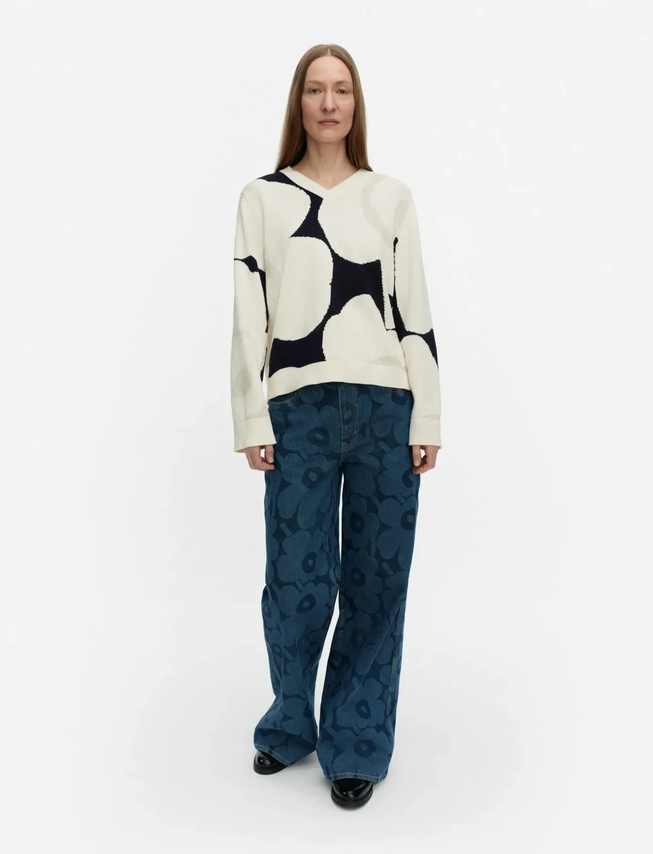 Marimekko Pomppia Unikko, M, Cream, Strik > Trøjer, Dame