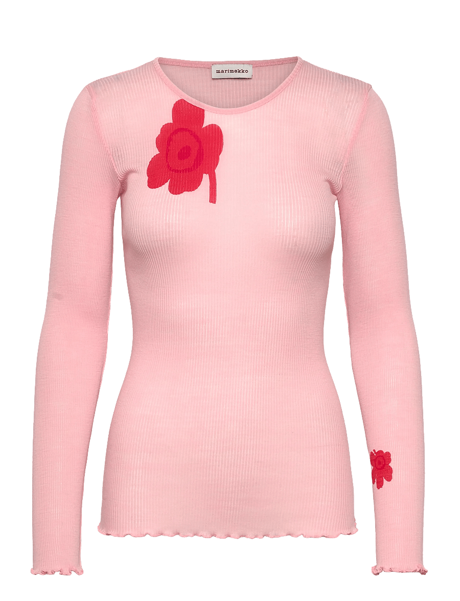 Marimekko - POLKKA UNIKKO - pikkade varrukatega topid - light pink, red - 1