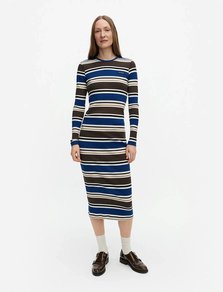 Marimekko - HYTINÄ HELVI - maxi dresses - blue, brown, black, white - 0