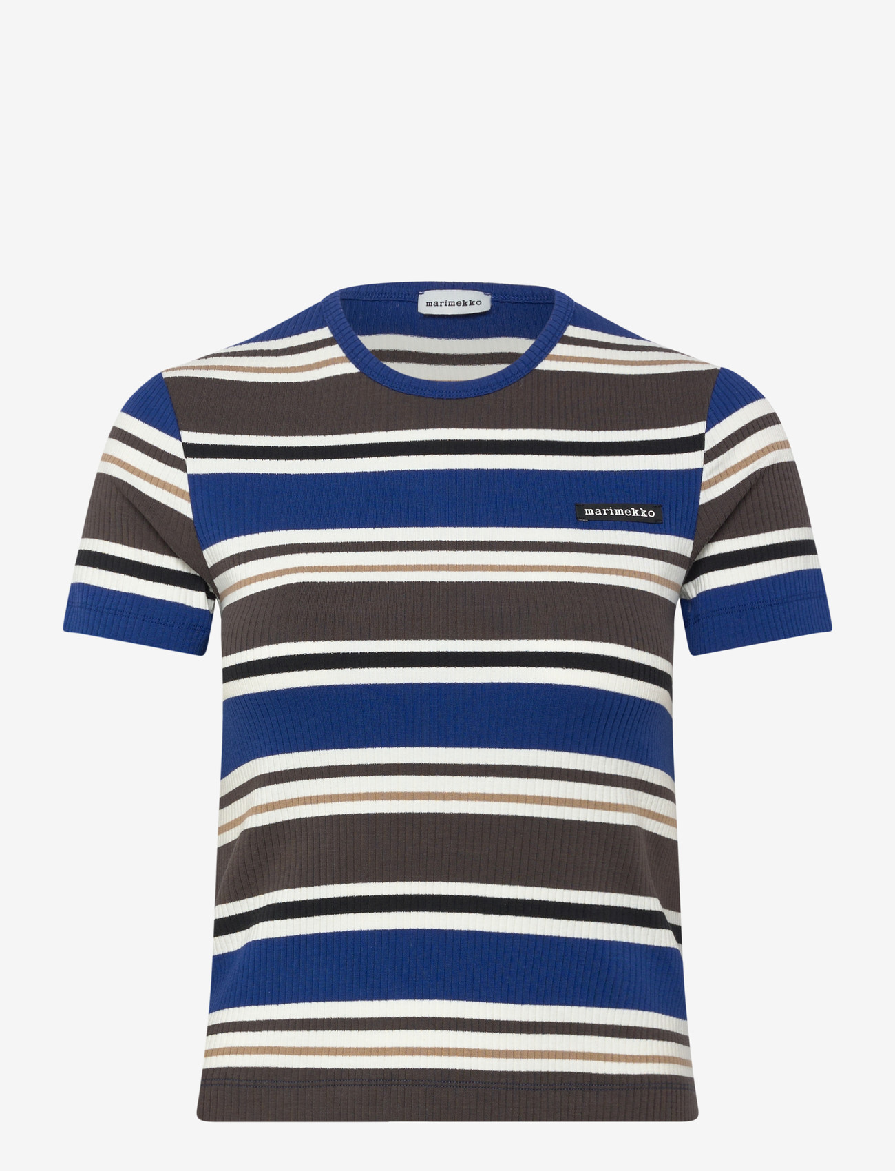 Marimekko - SPURTTI HELVI - t-shirts - blue, brown, black, white - 1