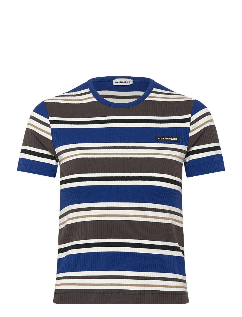 Marimekko - SPURTTI HELVI - t-shirts & tops - blue, brown, black, white - 1