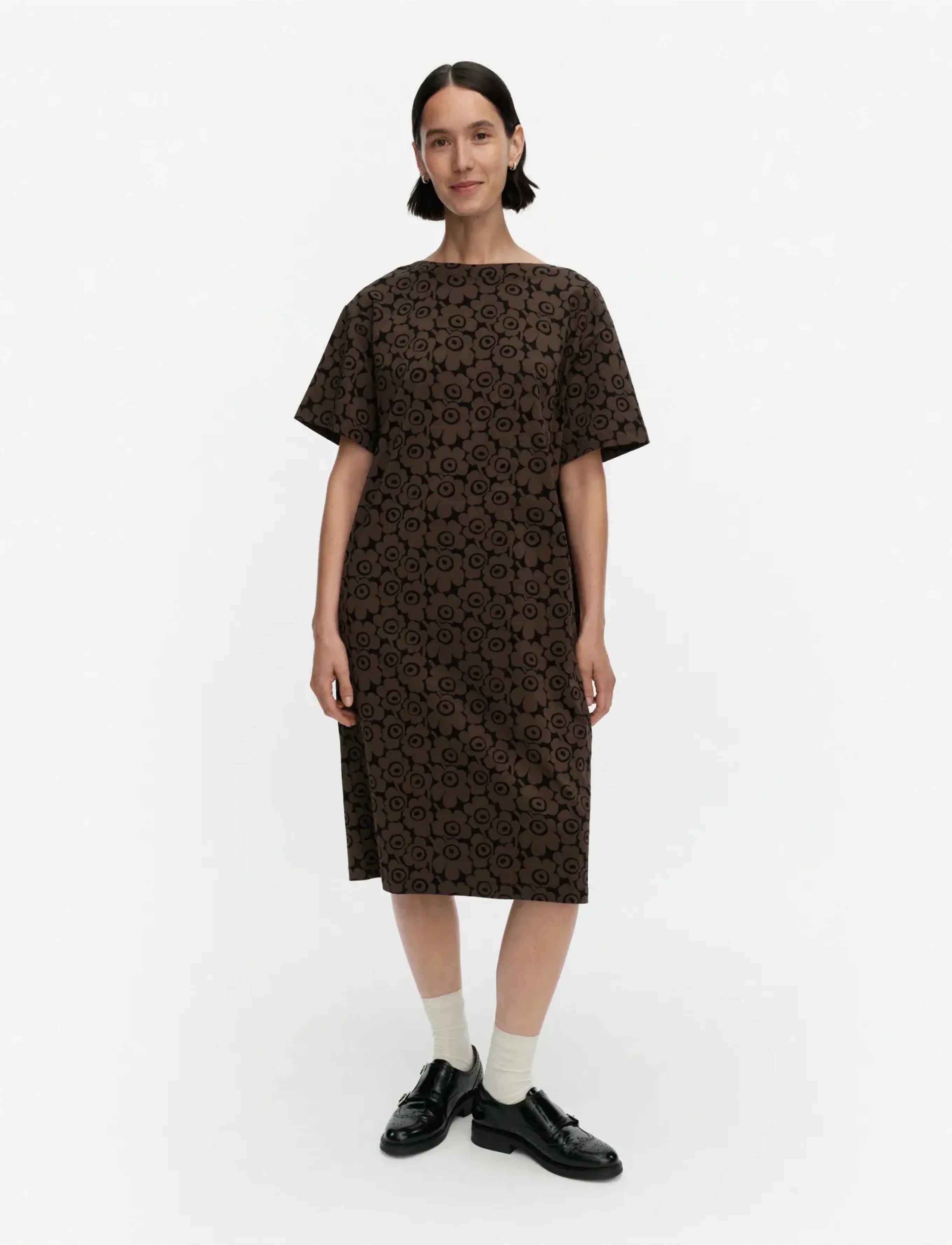 Marimekko Joku Unikko, S, Brown, Designere > Shirt Dresses, Dame