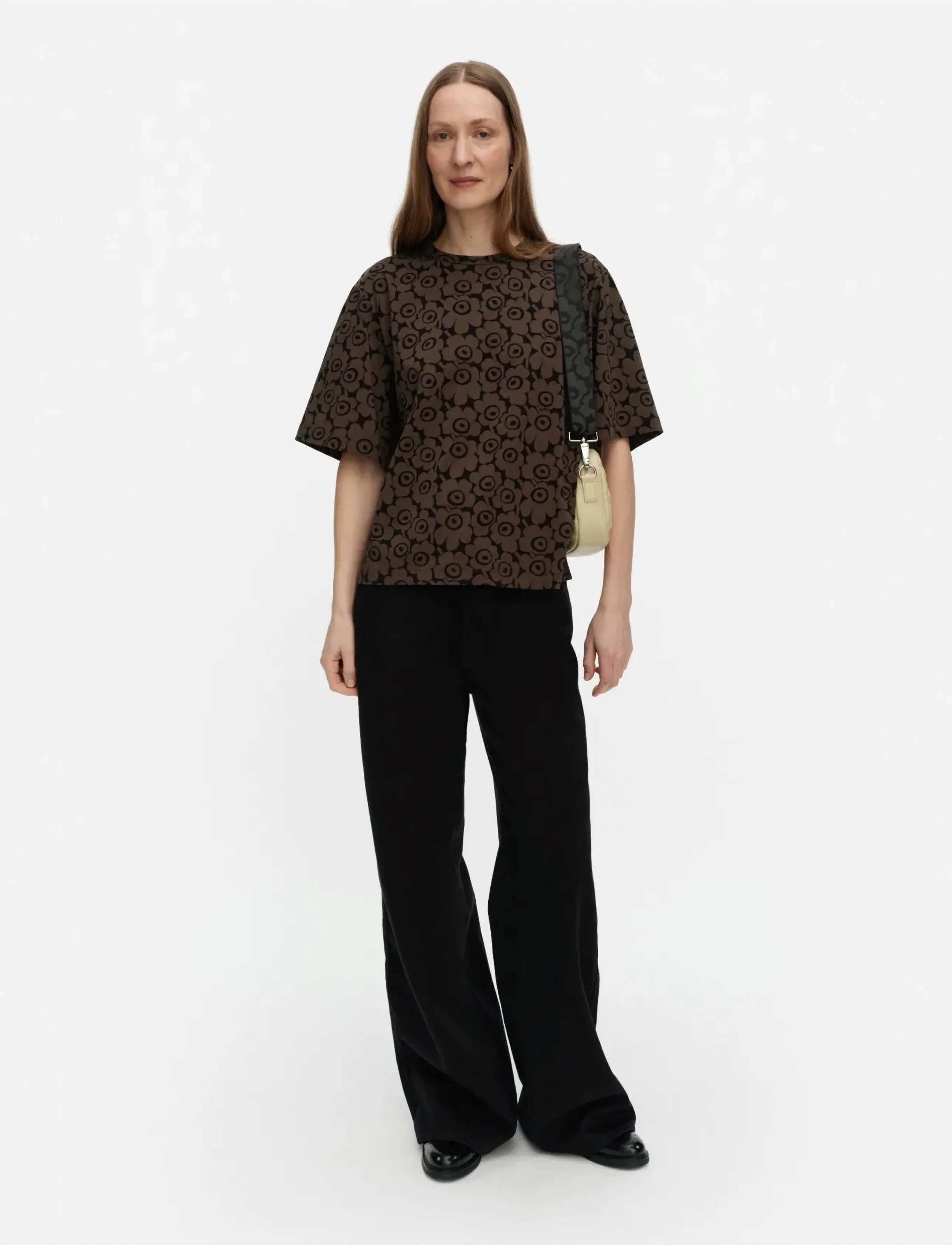 Marimekko Juulia Unikko, S, T-shirts & Oberteile, Braun - Short-sleeved, Frauen
