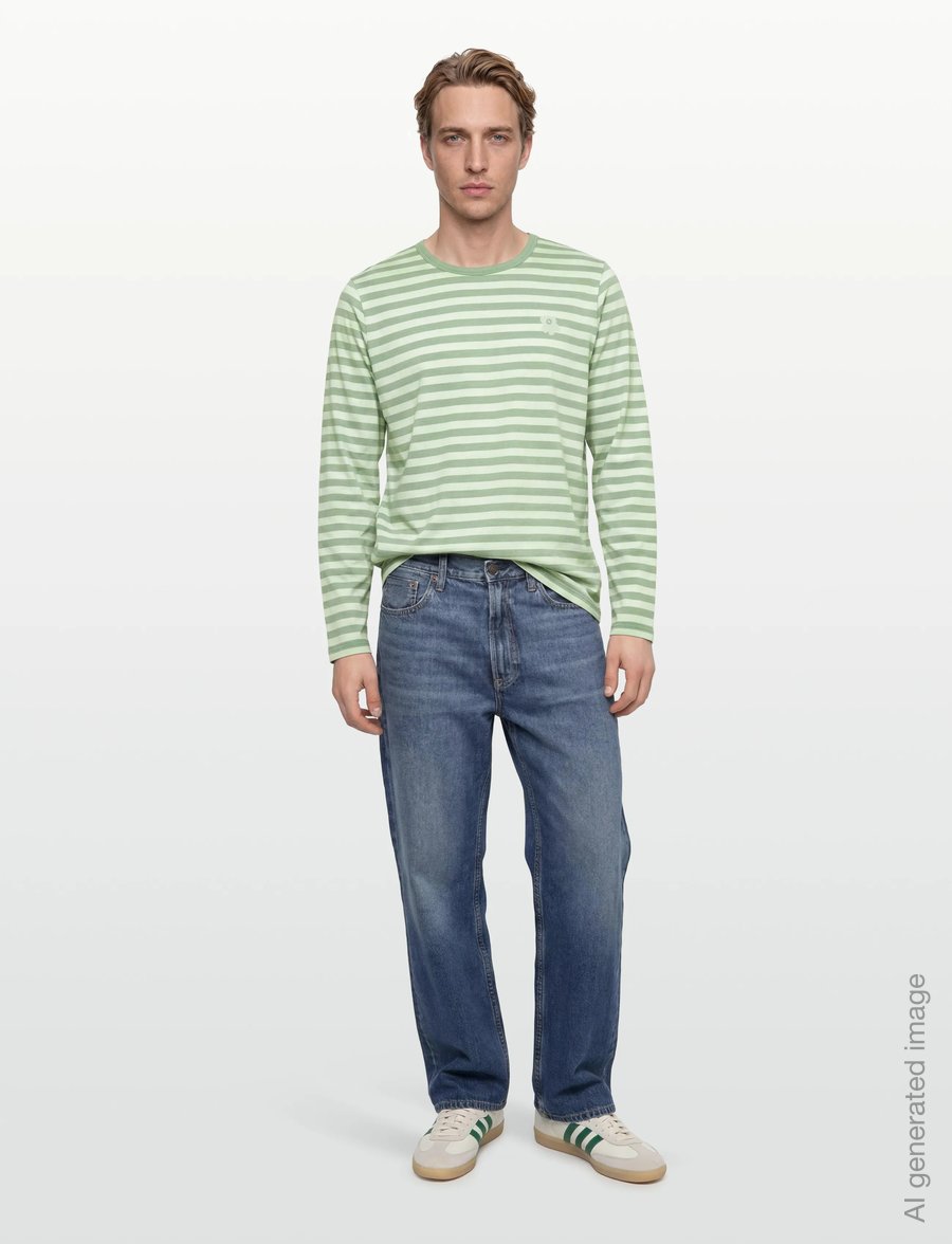 Marimekko - TASARAITA UNISEX UNIKKO LS - långärmade t-shirts - green, light green - 0