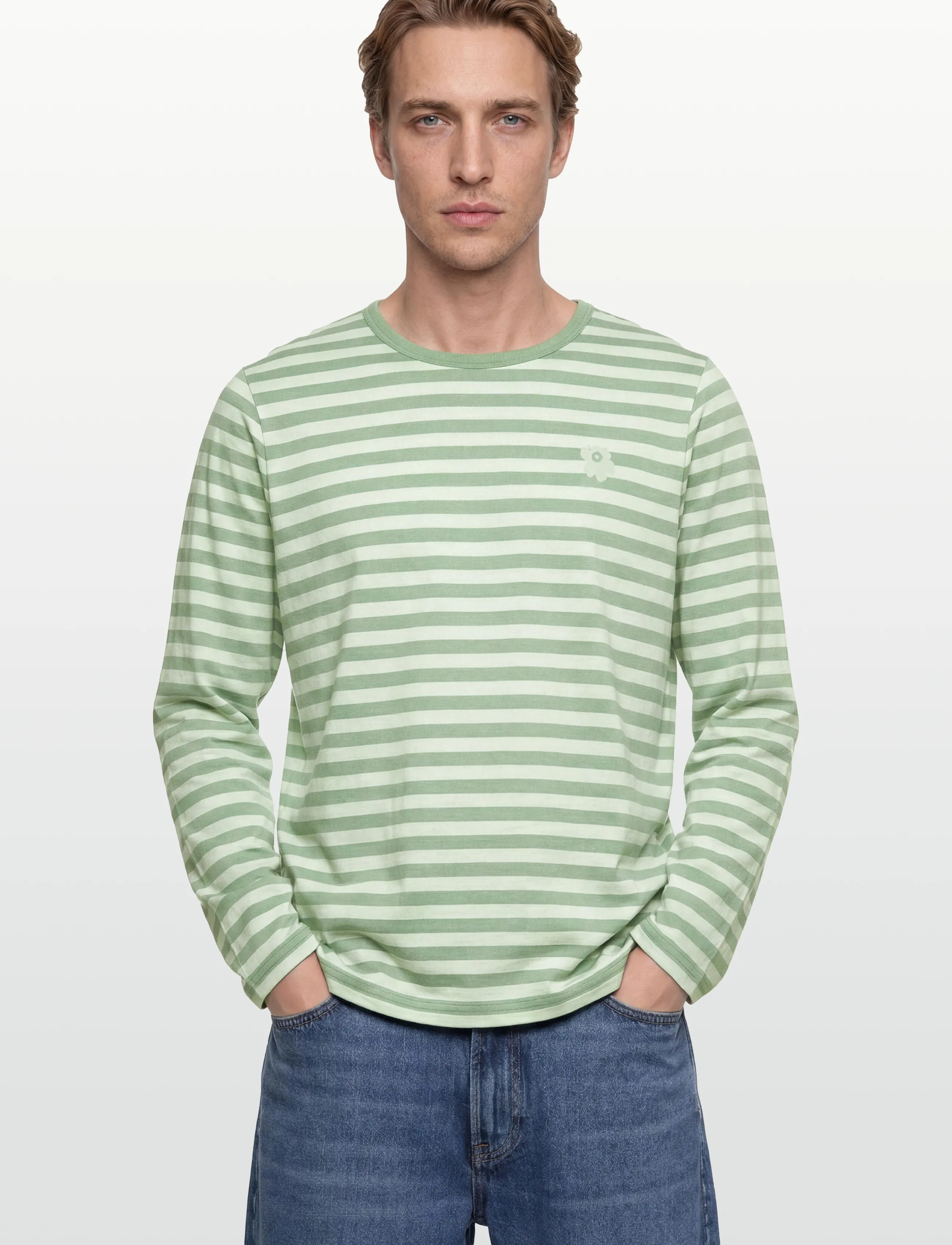Marimekko - TASARAITA UNISEX UNIKKO LS - langærmede t-shirts - green, light green - 3