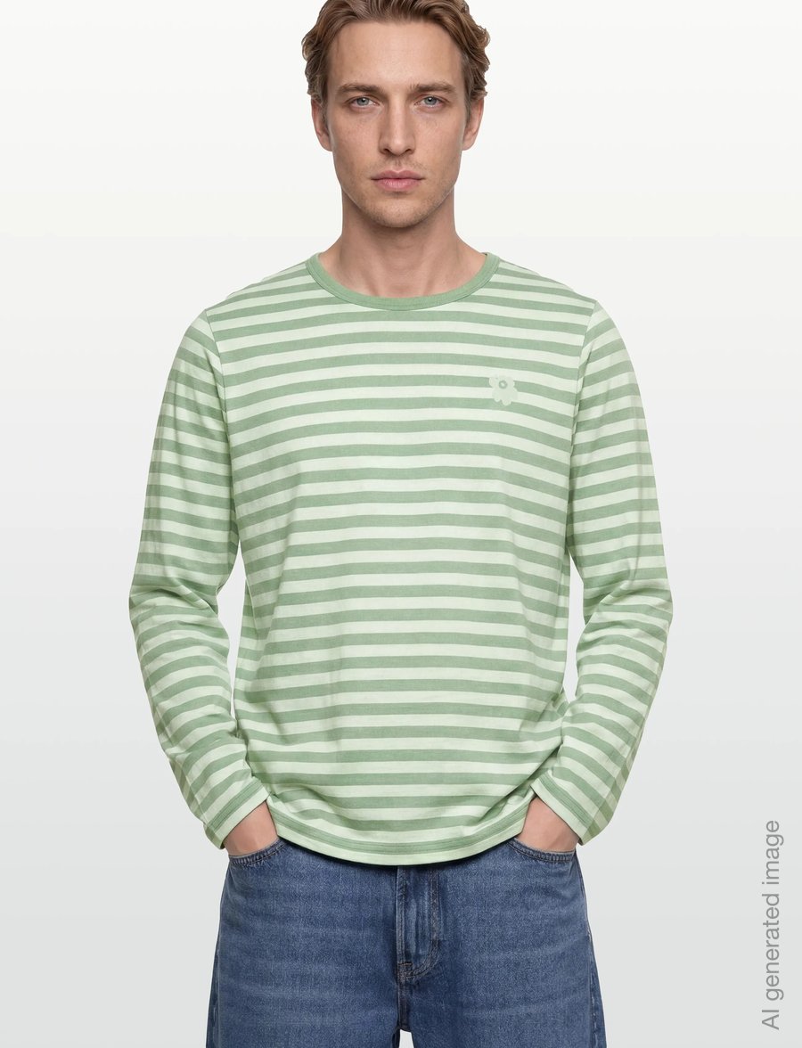 Marimekko - TASARAITA UNISEX UNIKKO LS - långärmade t-shirts - green, light green - 3