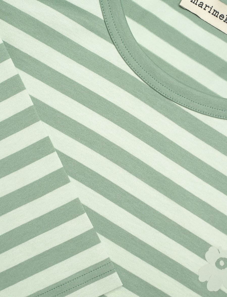 Marimekko - TASARAITA UNISEX UNIKKO LS - långärmade t-shirts - green, light green - 5