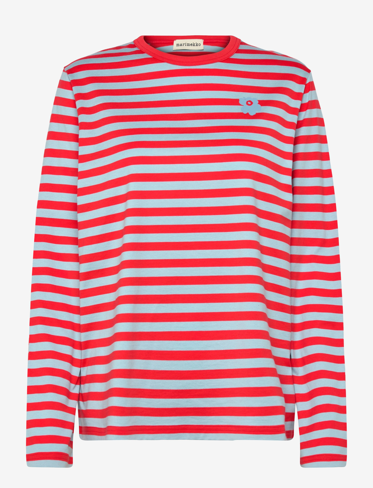 Marimekko - TASARAITA UNIKKO LS - pikkade varrukatega alussärgid - red, light blue - 1
