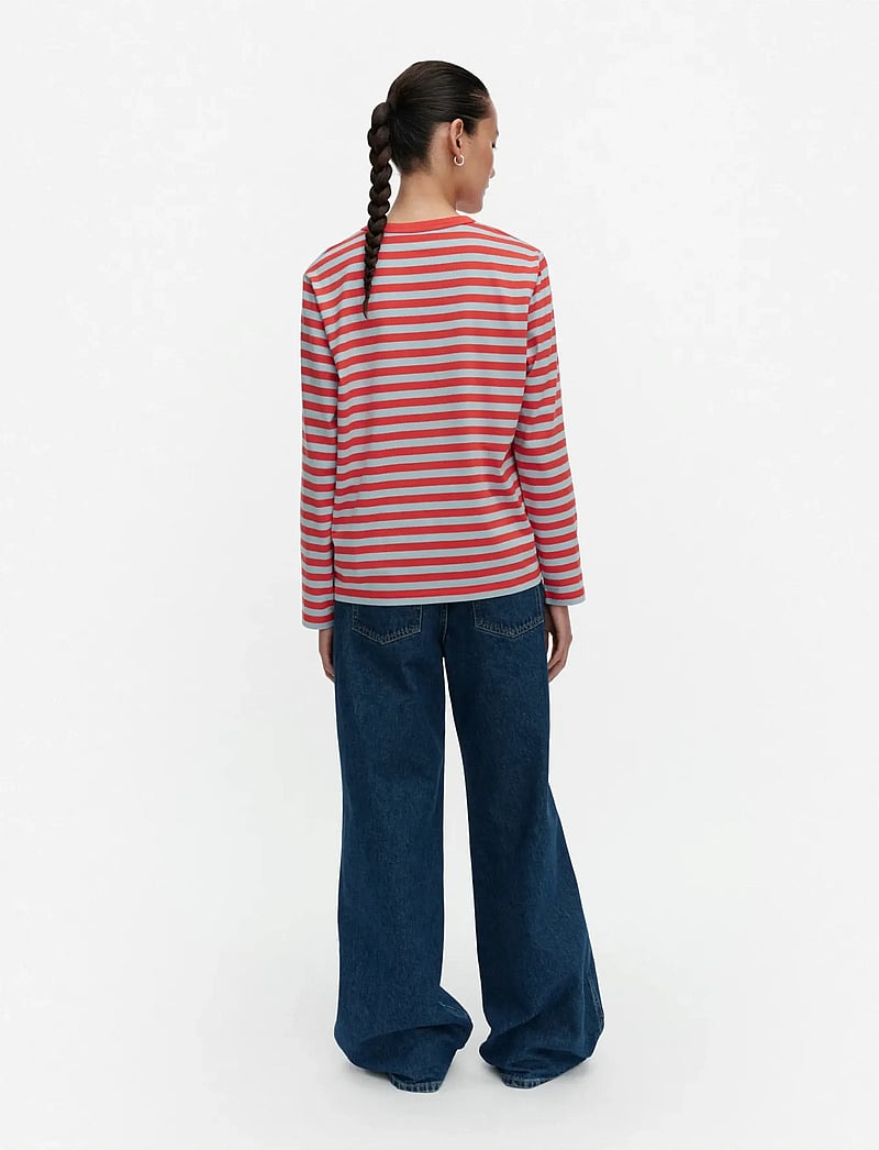 Marimekko - TASARAITA UNIKKO LS - pikkade varrukatega alussärgid - red, light blue - 3