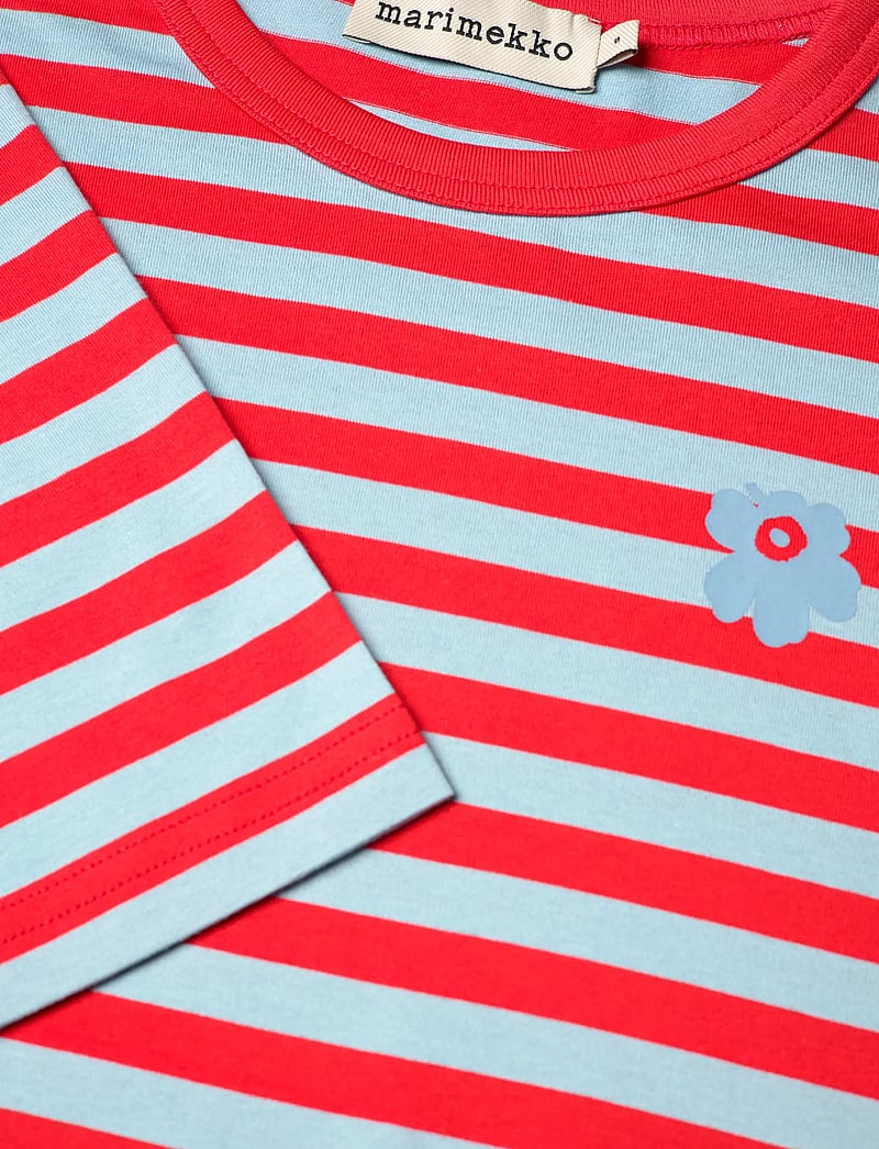 Marimekko - TASARAITA UNIKKO LS - pikkade varrukatega alussärgid - red, light blue - 5