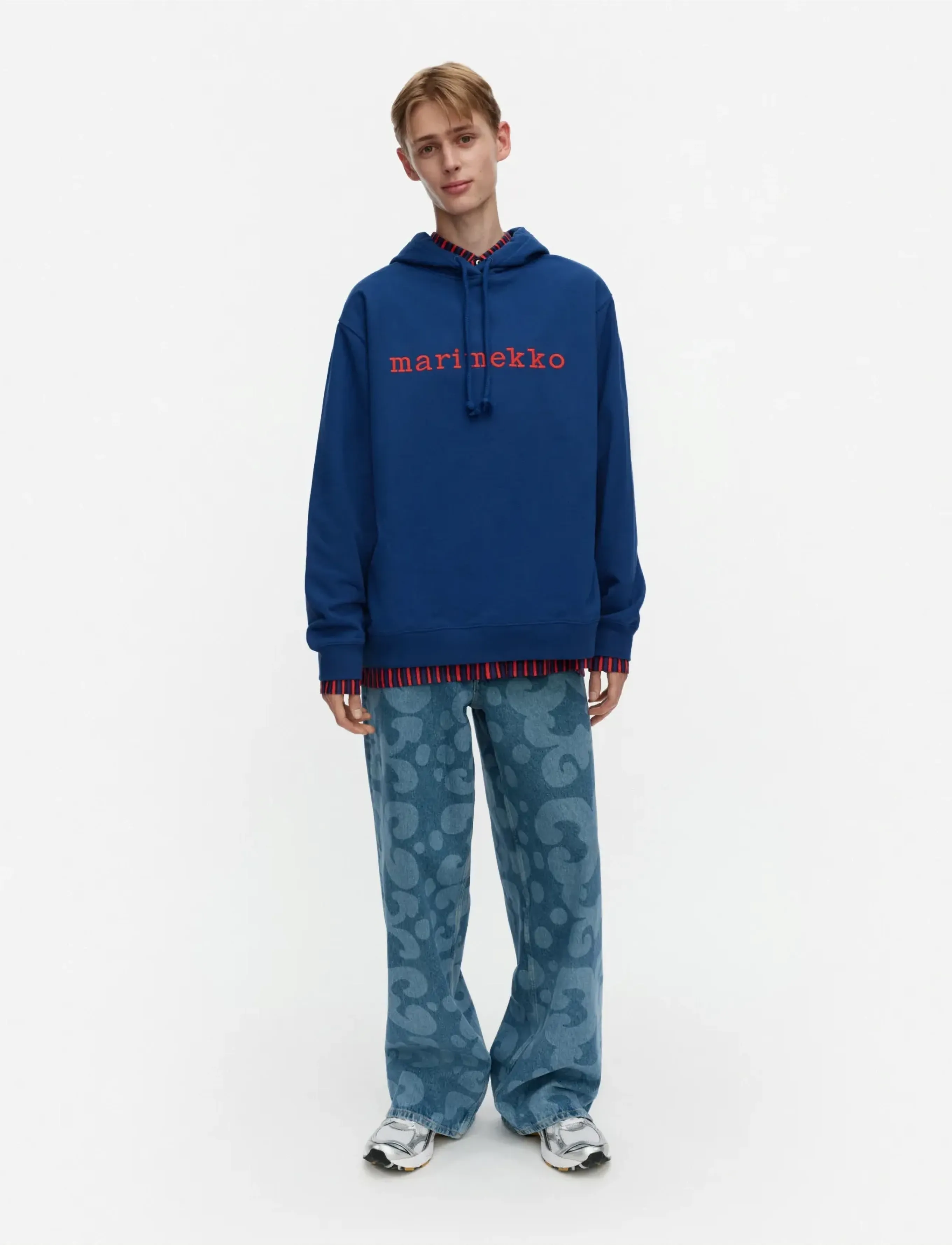 Marimekko Termi Logo Placement, Mænd, Logo Hættetrøje, Blå, Str: M