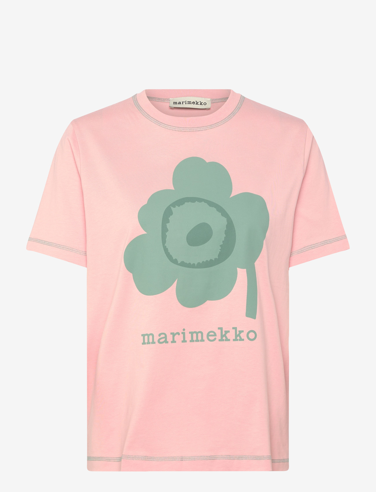 Marimekko - LUULO UNIKKO PLACEMENT - t-shirts - light pink, light green - 1