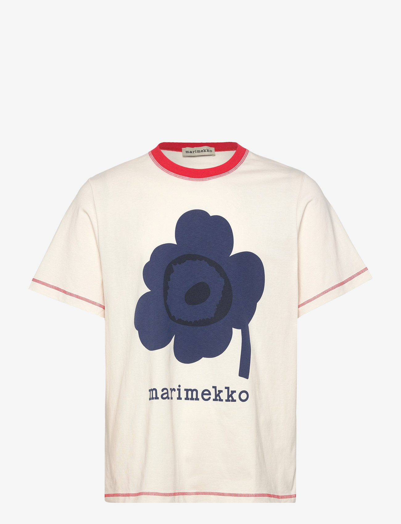 Marimekko - TARTTUA UNIKKO PLACEMENT - t-shirts - off white, navy, red - 1