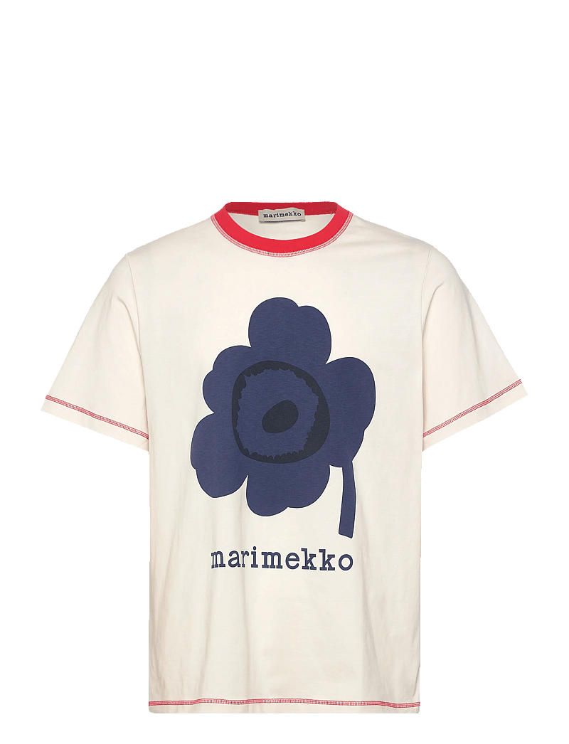 Marimekko - TARTTUA UNIKKO PLACEMENT - t-shirts - off white, navy, red - 1