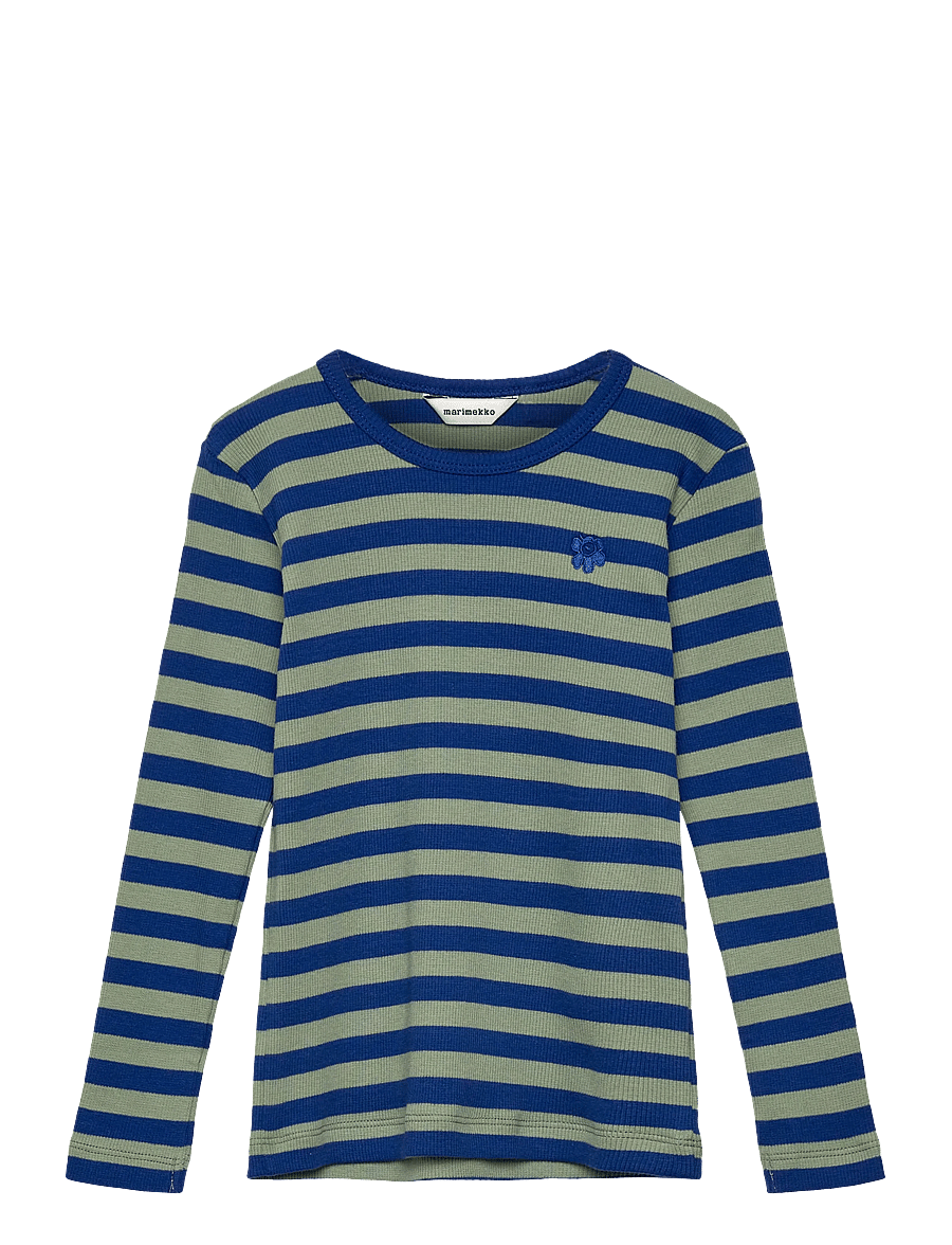 Marimekko - INNOSTAA TASARAITA UNIKKO II - long-sleeved t-shirts - blue, green - 0