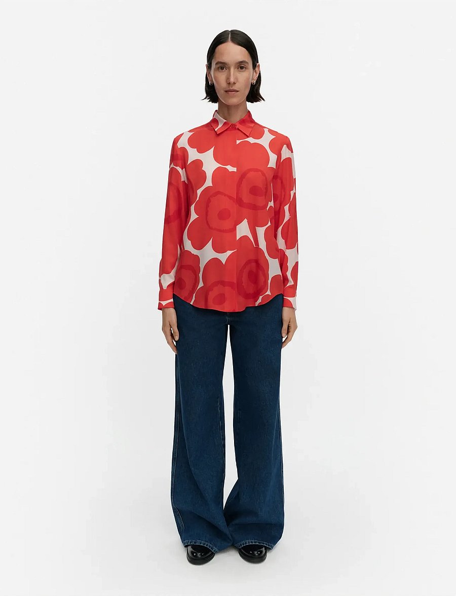 Marimekko - MAIJA UNIKKO - džinsa krekli - red, light pink - 0