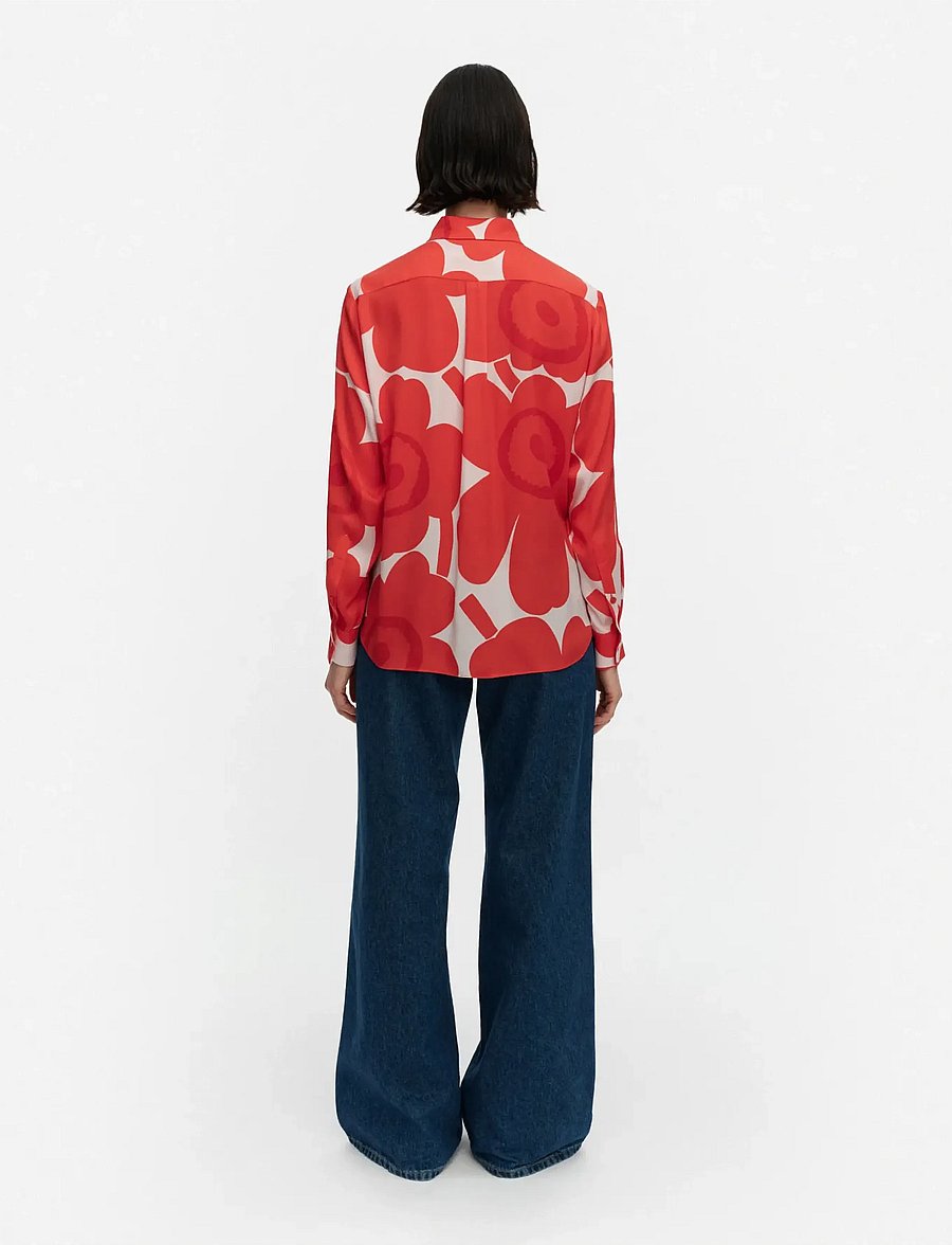 Marimekko - MAIJA UNIKKO - džinsa krekli - red, light pink - 3