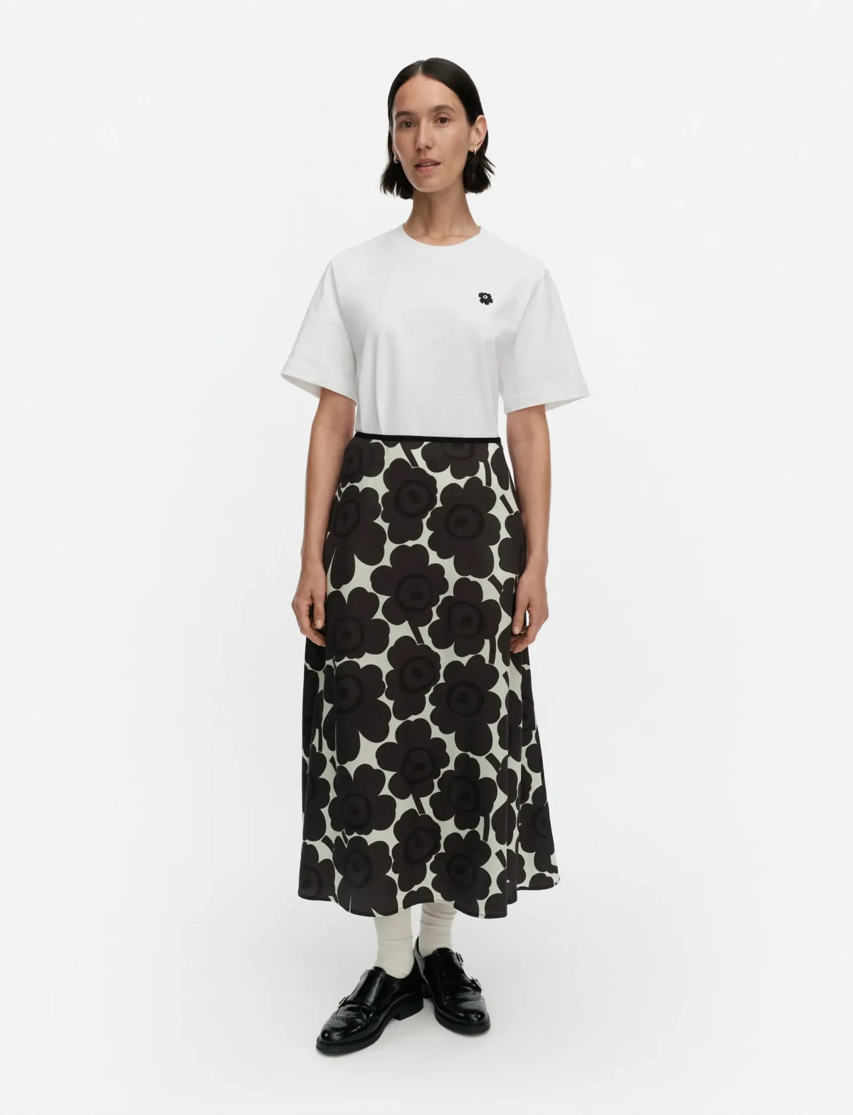 Marimekko Edetä Unikko, 44, Black, Nederdele > Maxi Nederdele, Dame