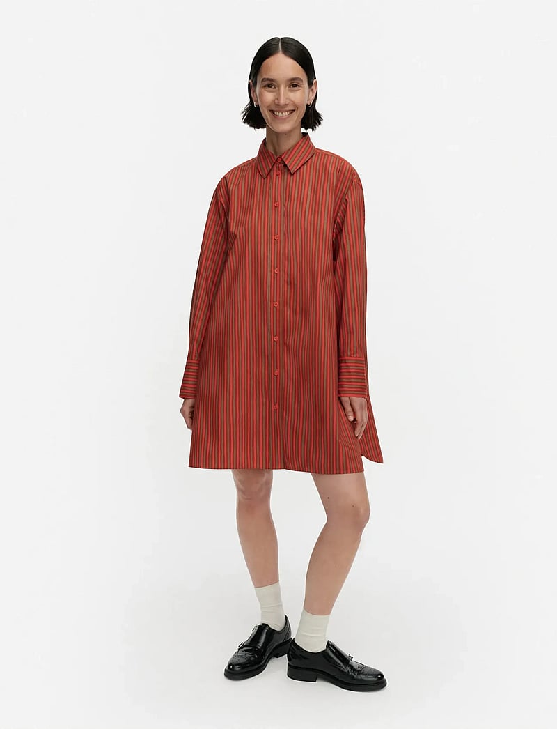 Marimekko - KUVITELMA PICCOLO - särkkleidid - dark orange, beige - 0
